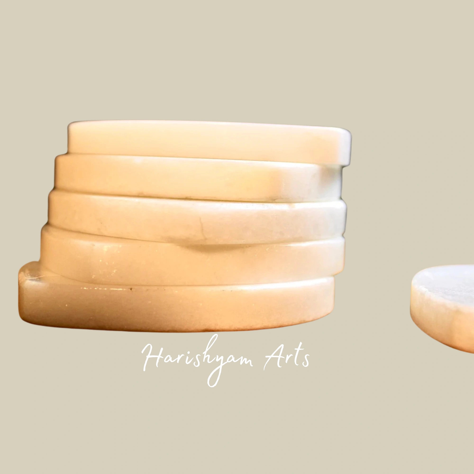 Heart Shaped White Marble Coasters Set of 6 Beautiful Handmade Unique Art Coasters for Home Decor