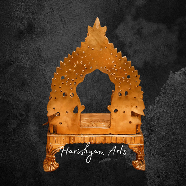 Majestic Brass Yali Singhasan for Deity Worship and Altar Setup