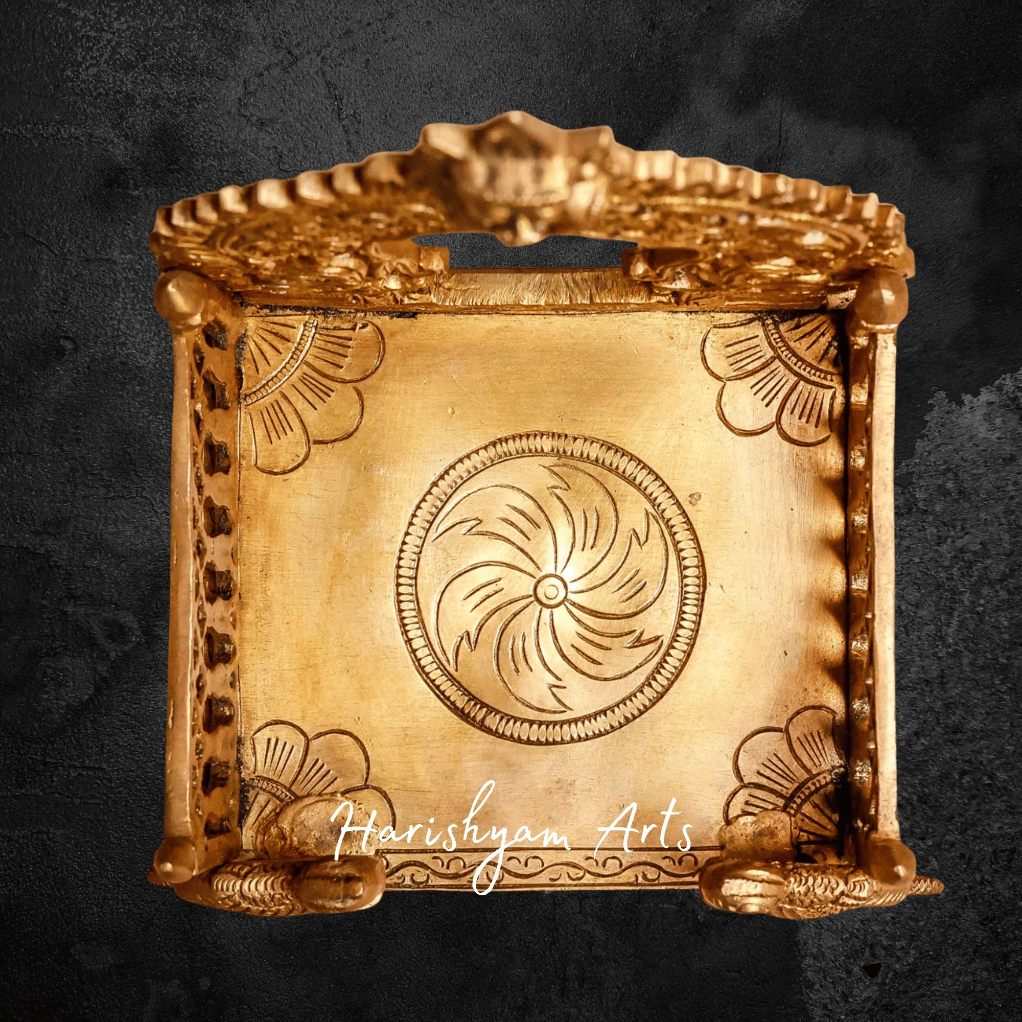 Majestic Brass Yali Singhasan for Deity Worship and Altar Setup