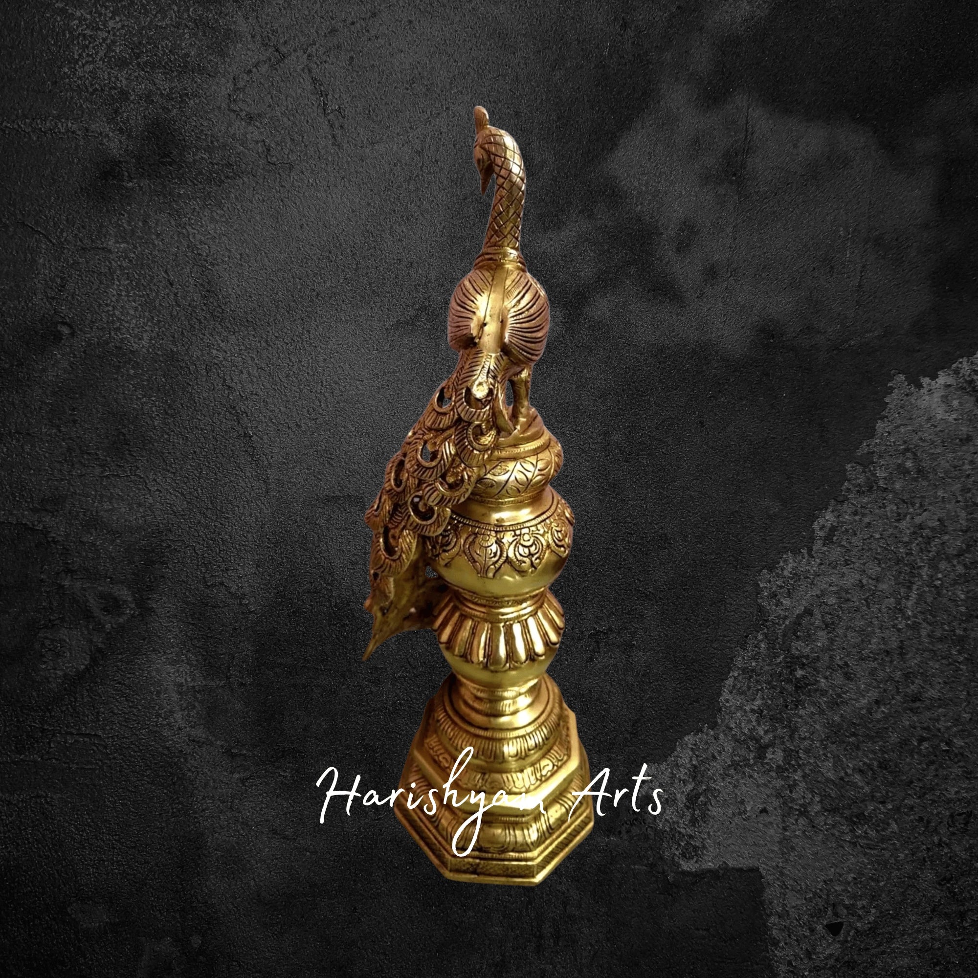 Majestic Oversized Brass Peacock Decorative Statue