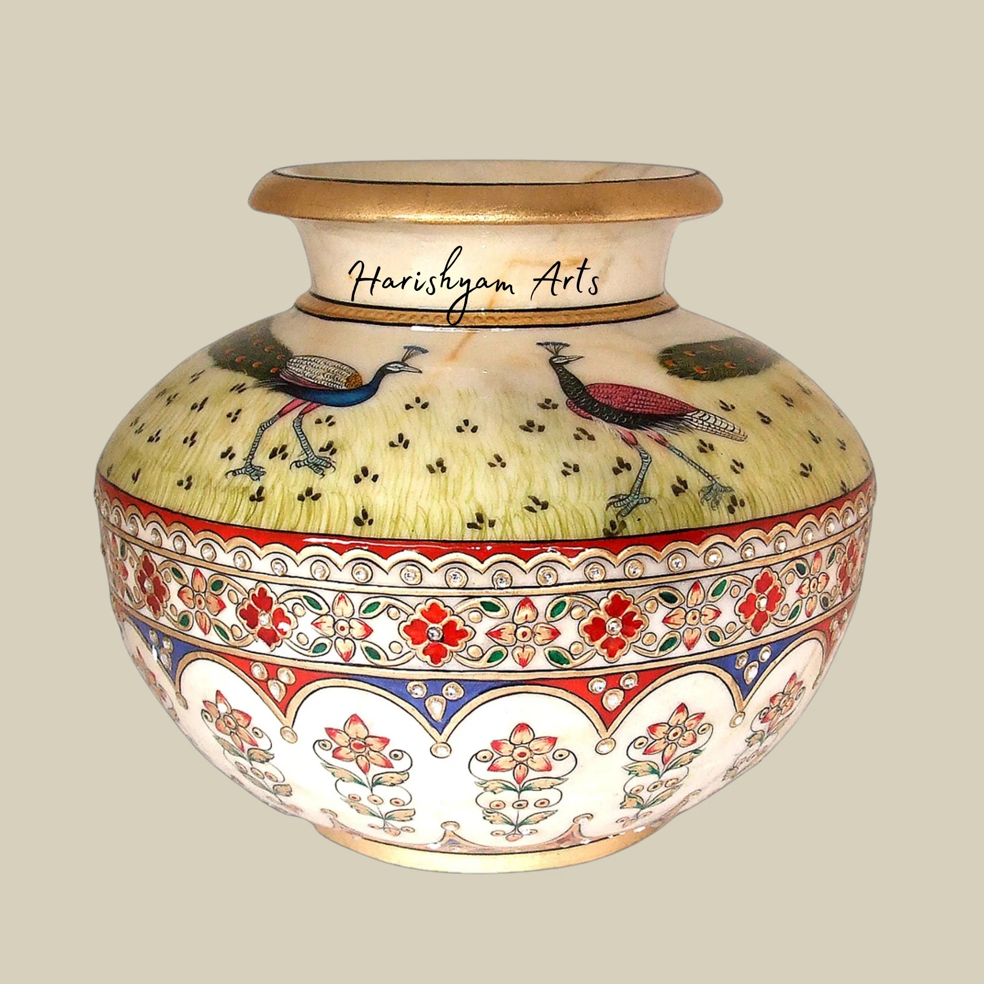 Marble Decorative Pot Artistic Table Décor and Home Accent