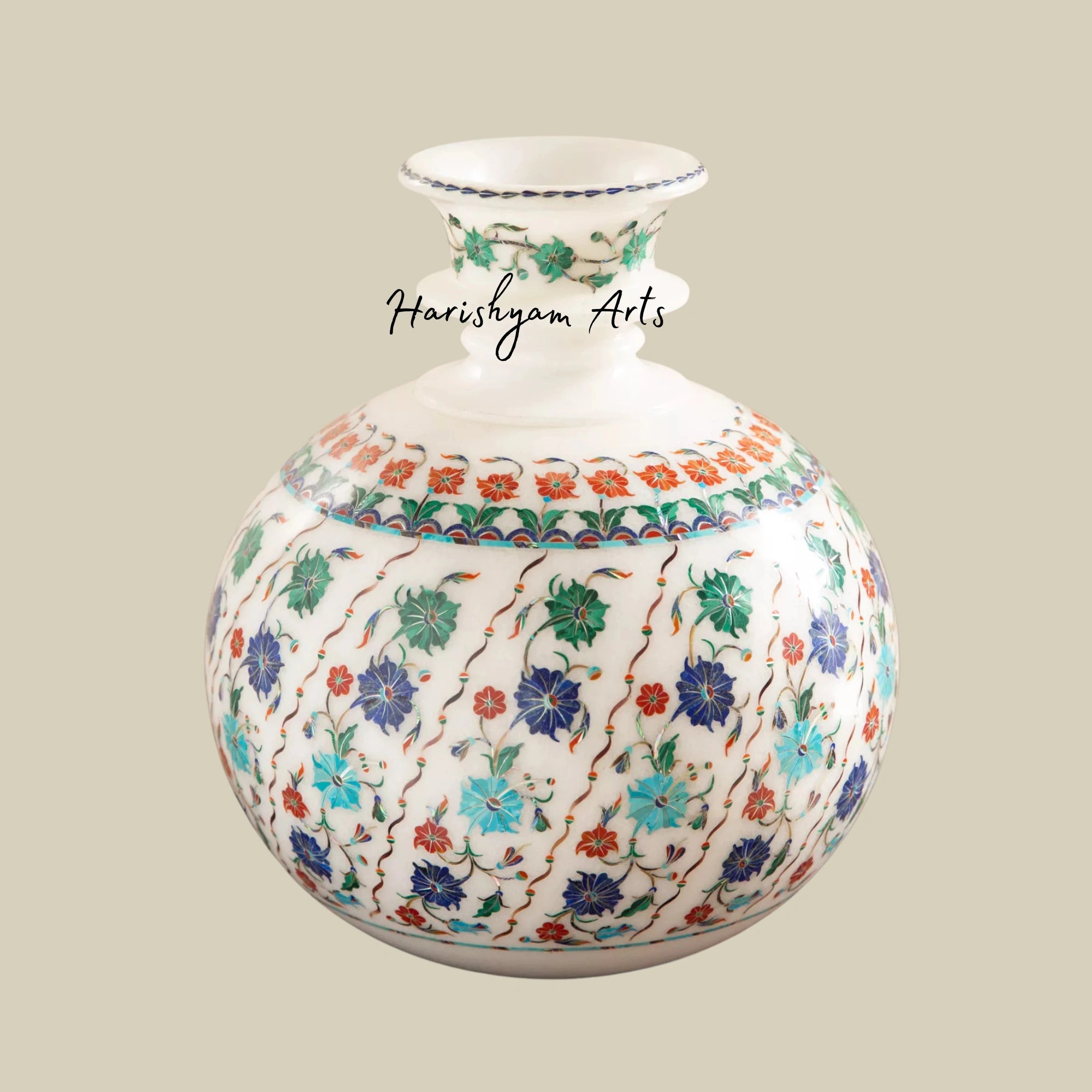 Marble Inlay Work Pitcher Timeless Handcrafted Pot