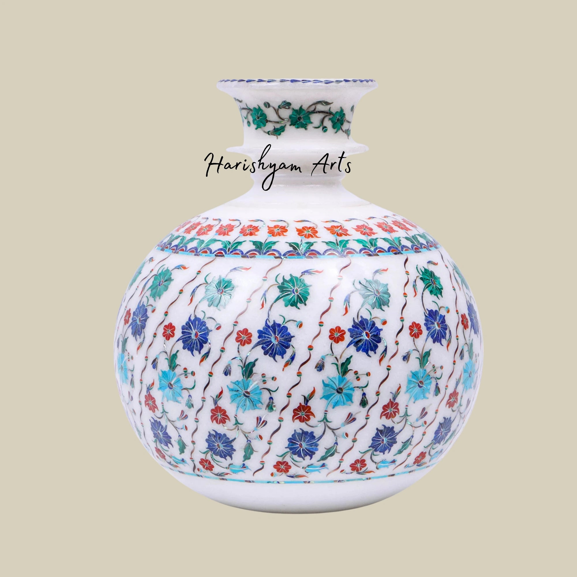 Marble Inlay Work Pitcher Timeless Handcrafted Pot