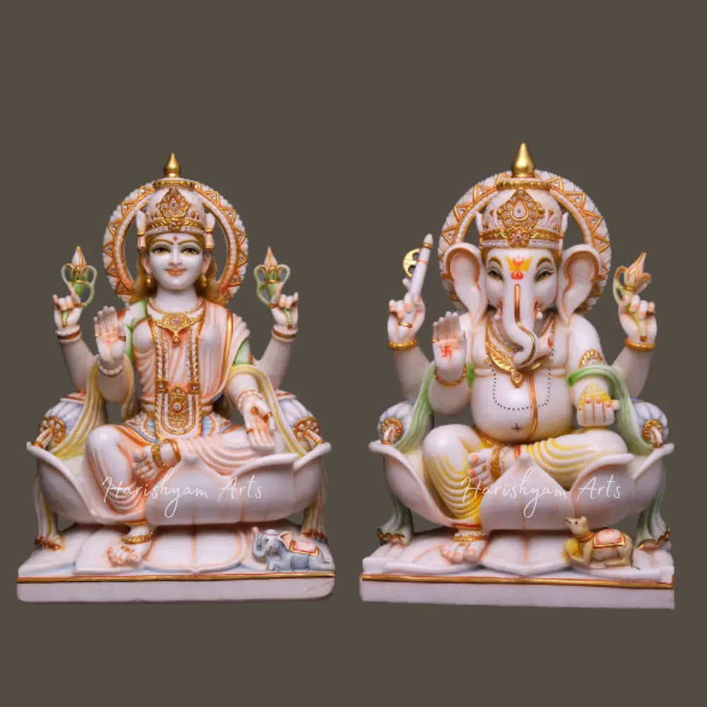 Laxmi Ganesh Murti in Marble