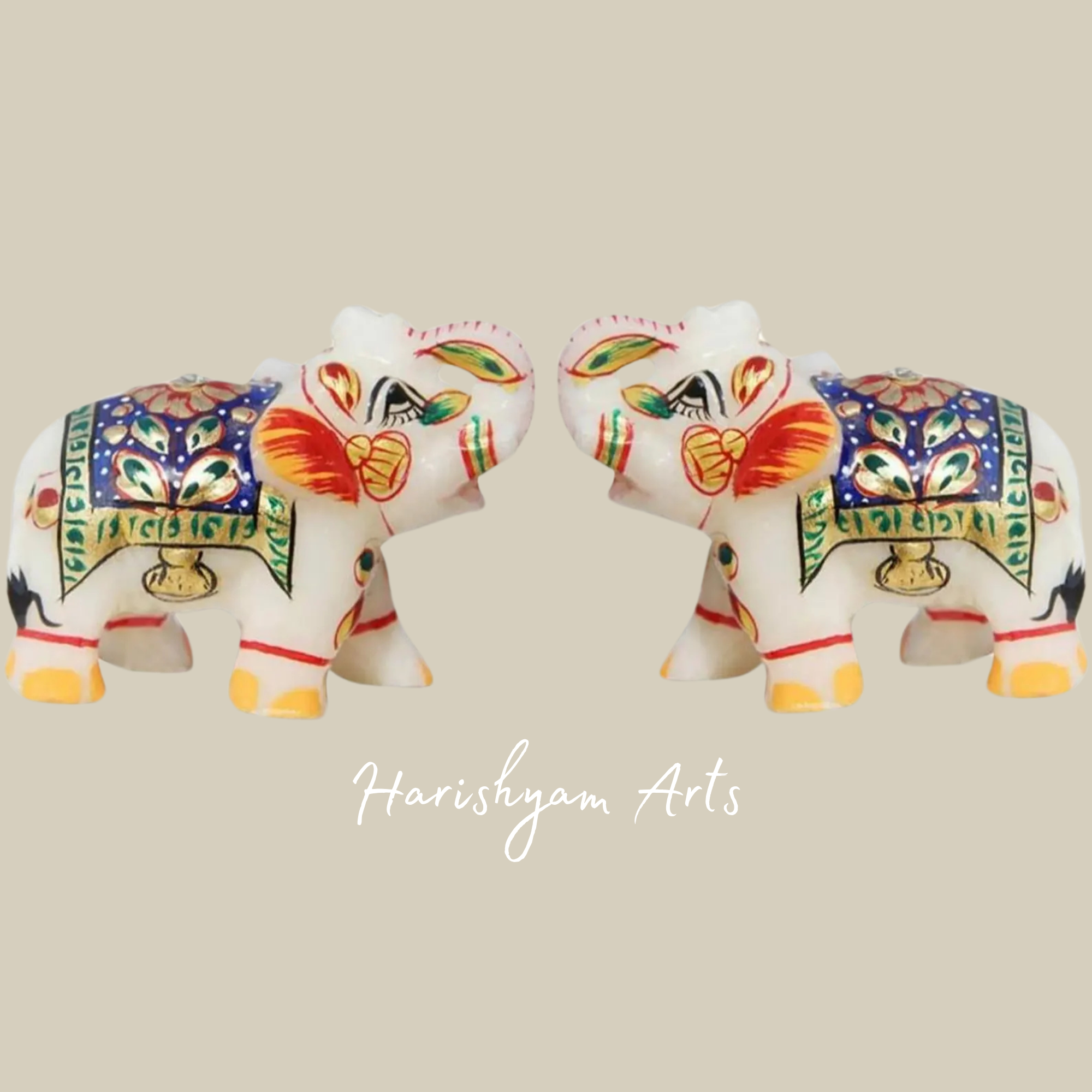 Marble Stone Elephant Sculpture Elegant Decorative Ornament5