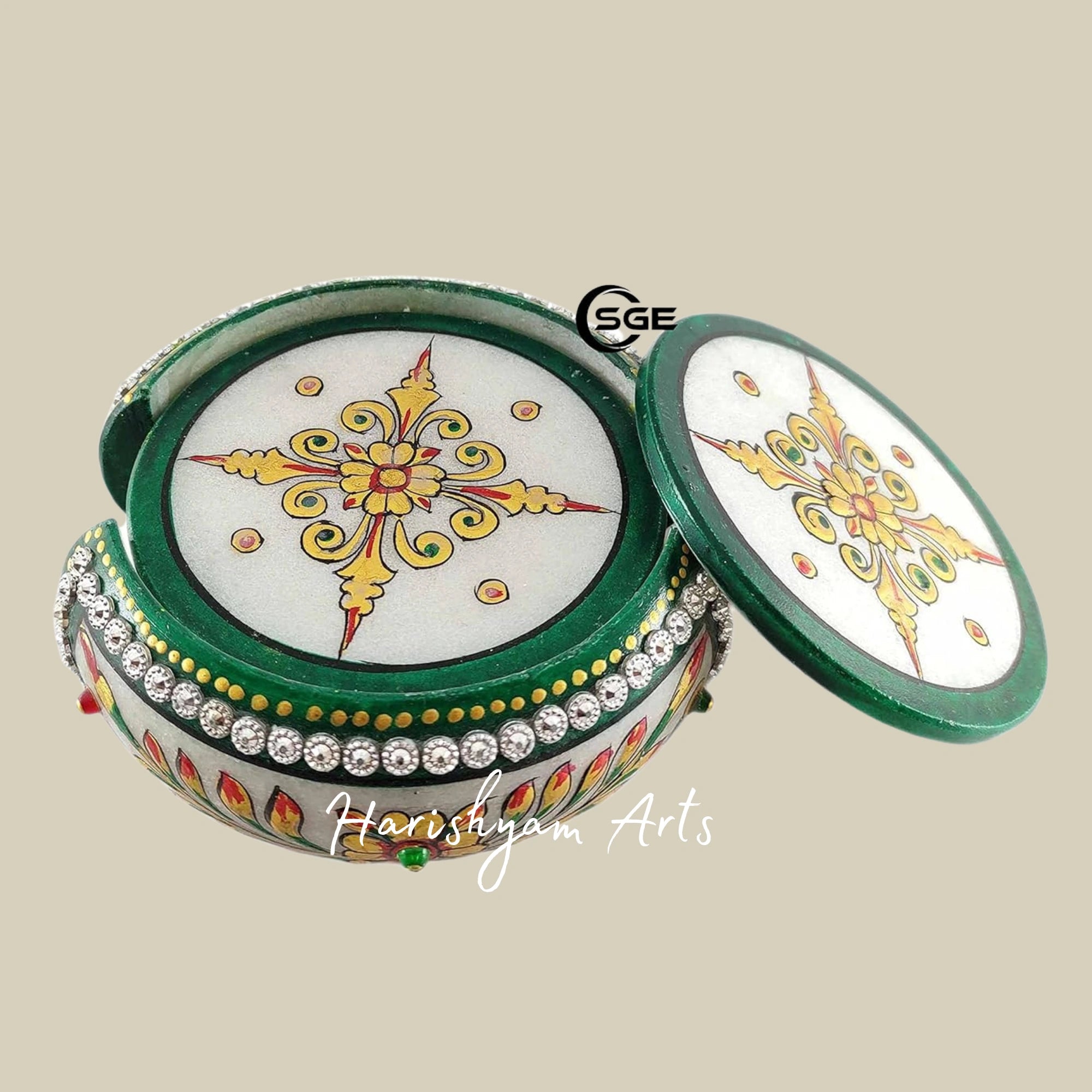 Marble Tea Coaster Set with Holder Perfect for Dining Table and Home Decor4