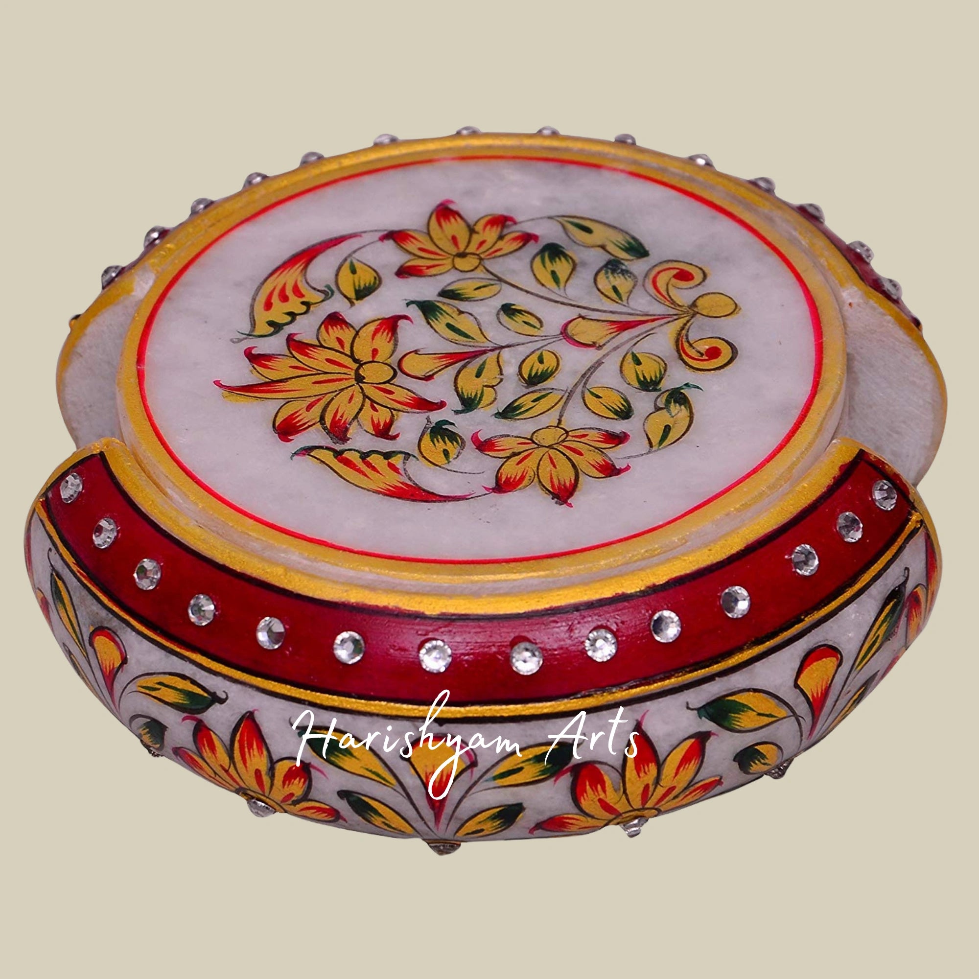 Marble Tea Coaster Set with Holder Perfect for Dining Table and Home Decor3