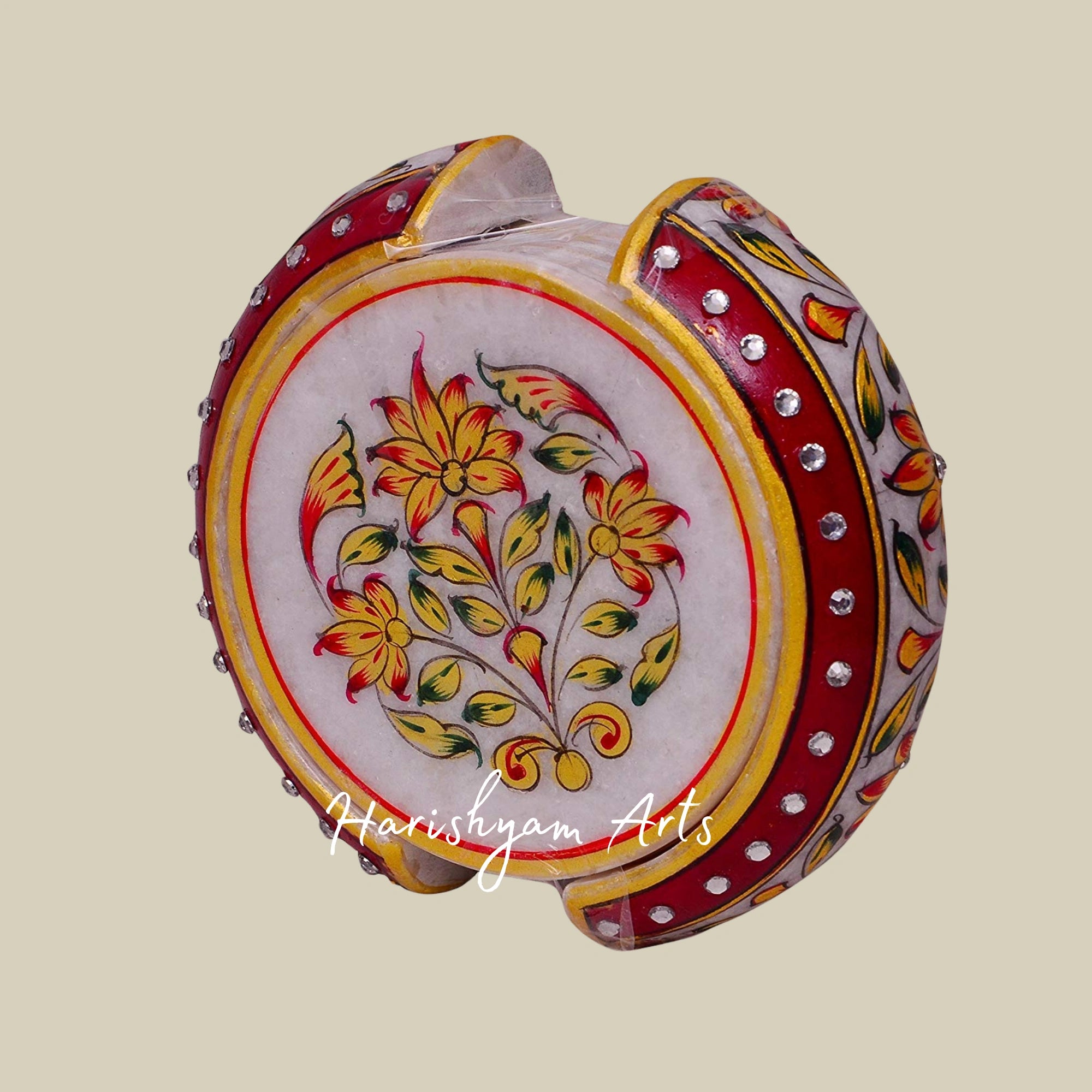 Marble Tea Coaster Set with Holder Perfect for Dining Table and Home Decor