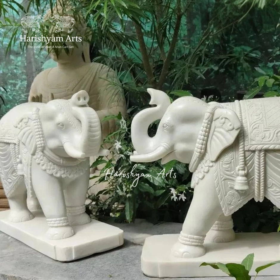 Marble Elephant Statues