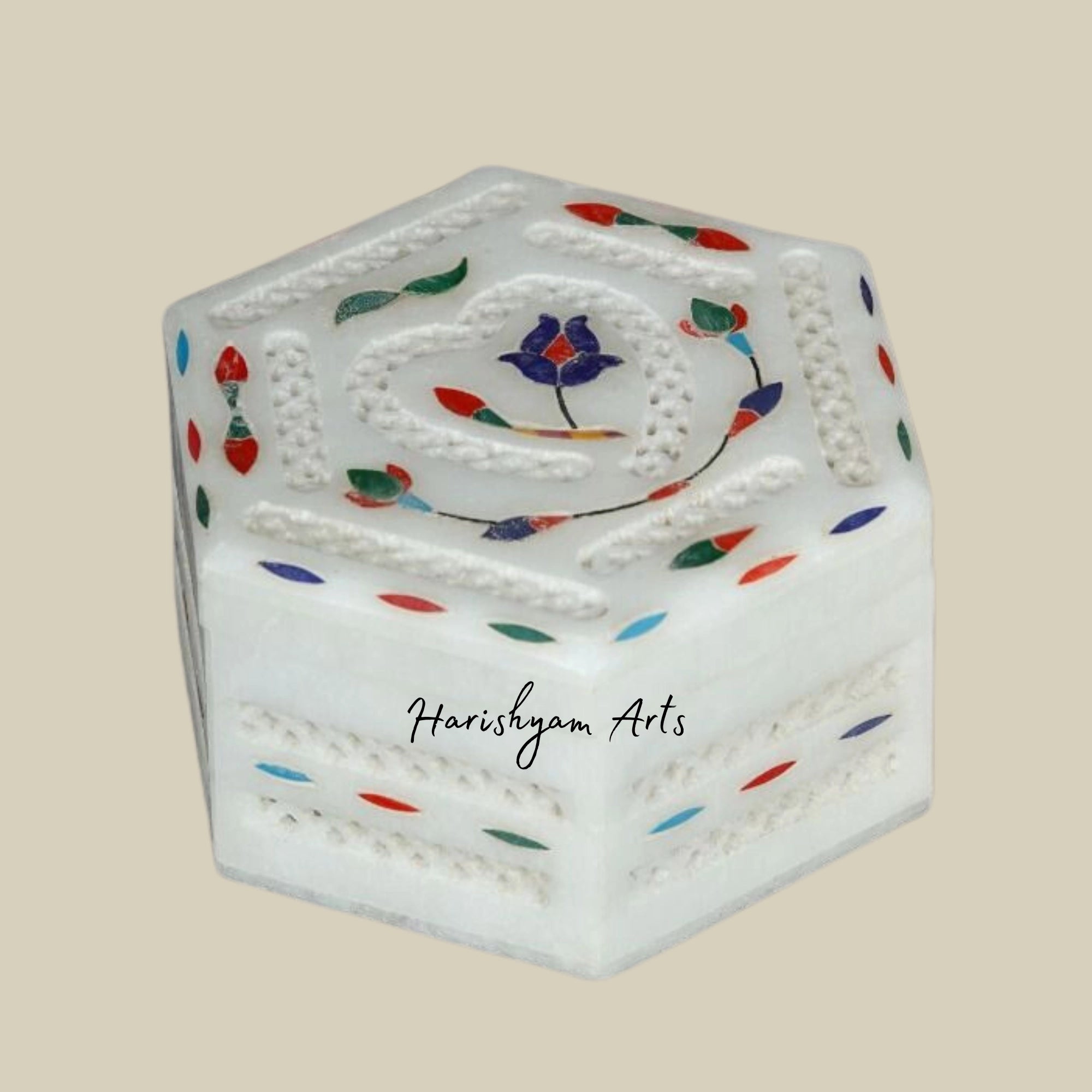Marble Handcrafted Inlay Utility Box for Jewelry and Decorative Storage5