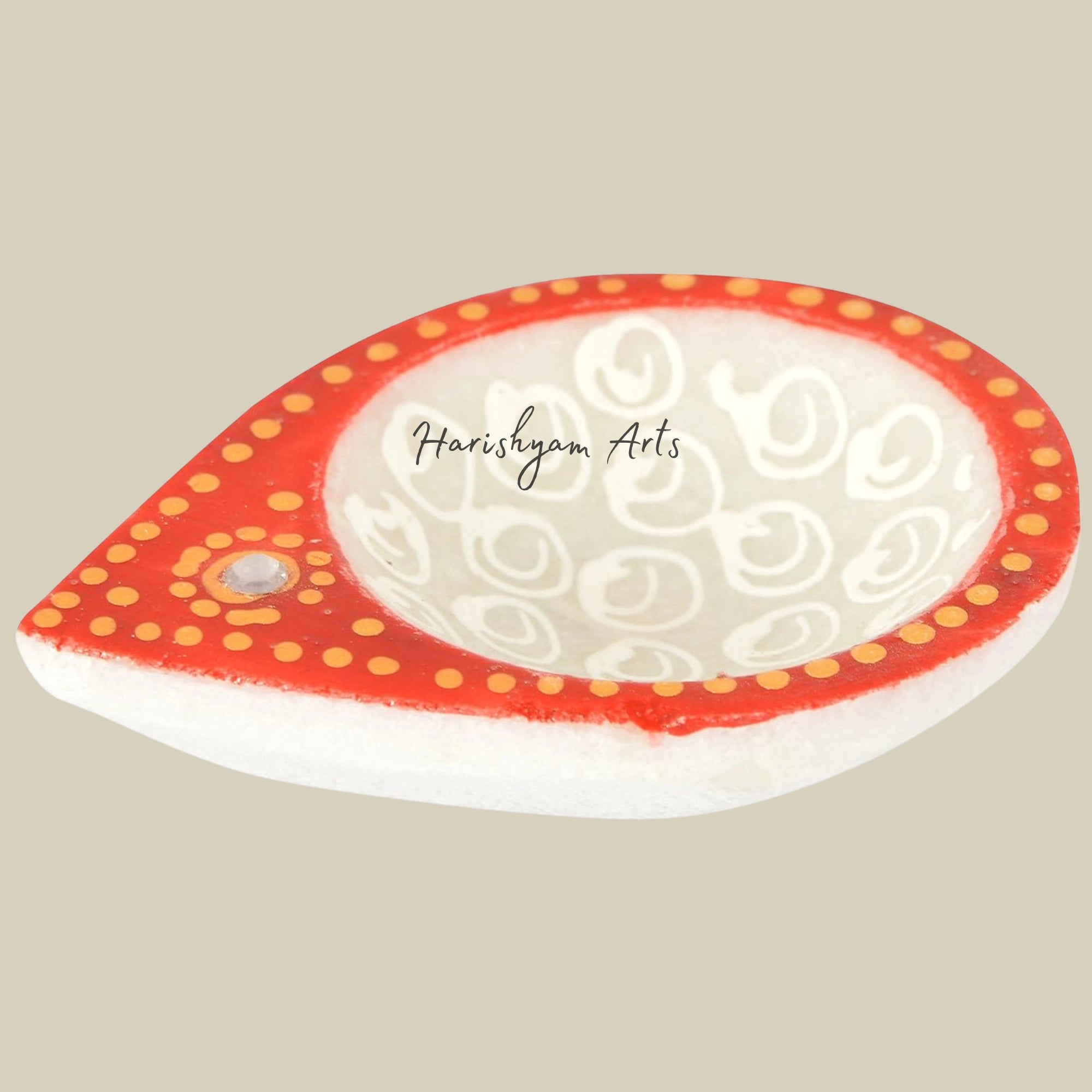 Meenakari-Embellished Marble Diya for Festive Use1