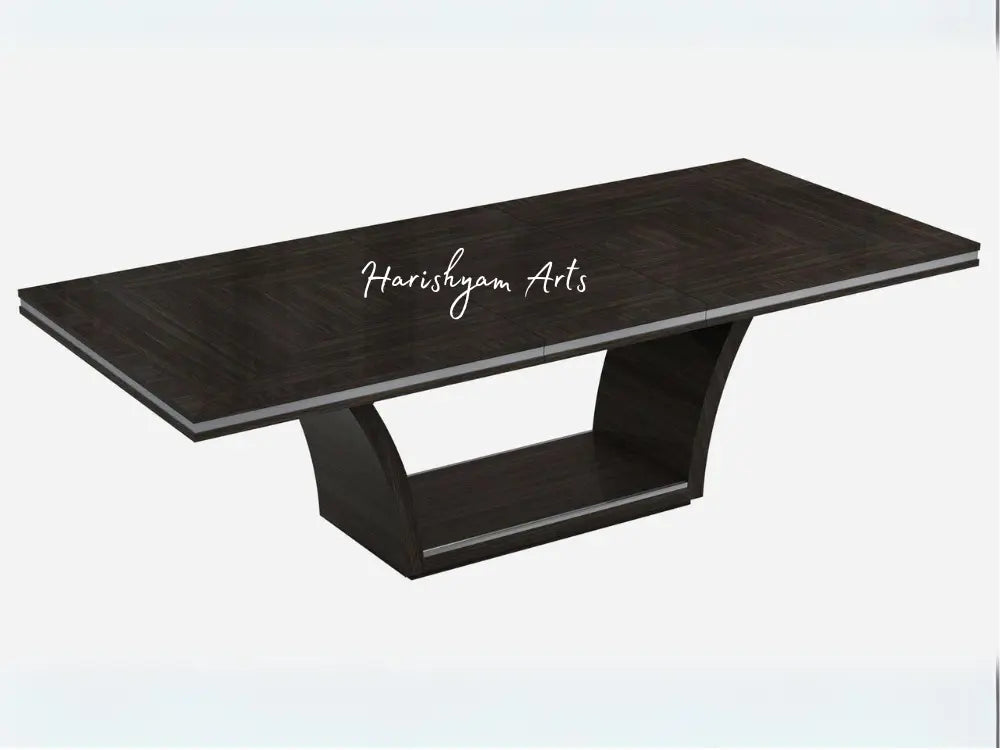 Modern Wenge Lacquer Finish Dining Table Ensemble
