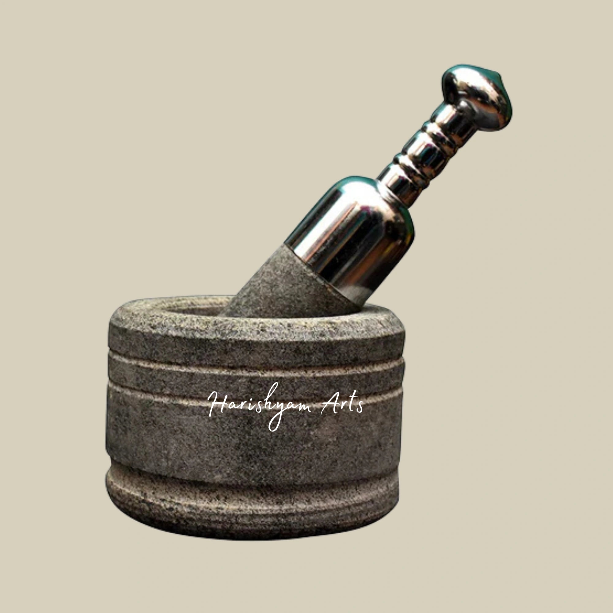 Mortar & Pestle Set with Stainless Steel Handle