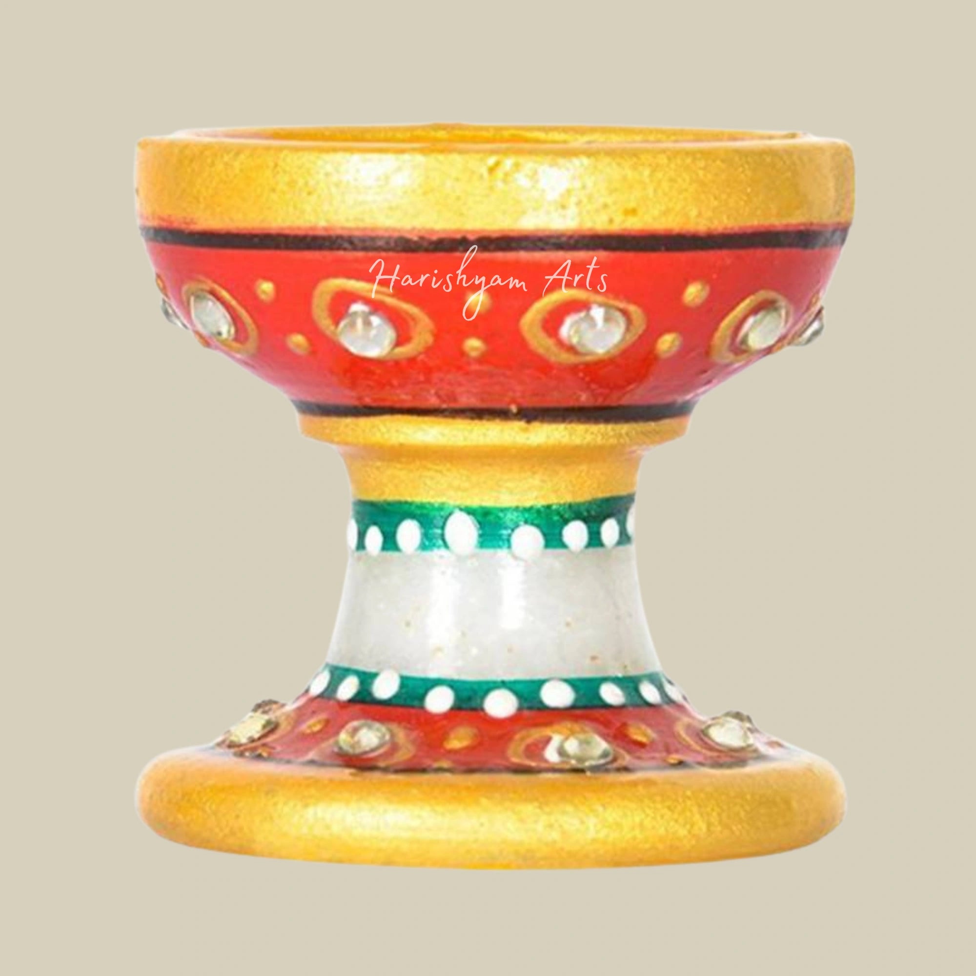 Painted Marble Diyas for Puja and Festive Décor2