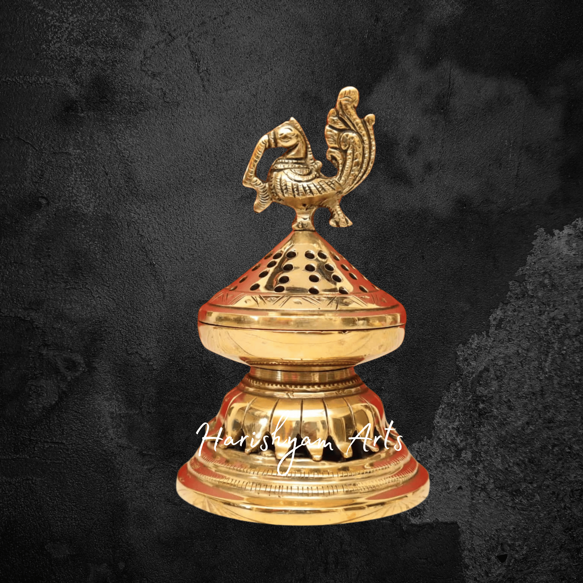 Peacock Design Brass Loban Lamp for Fragrance and Devotion