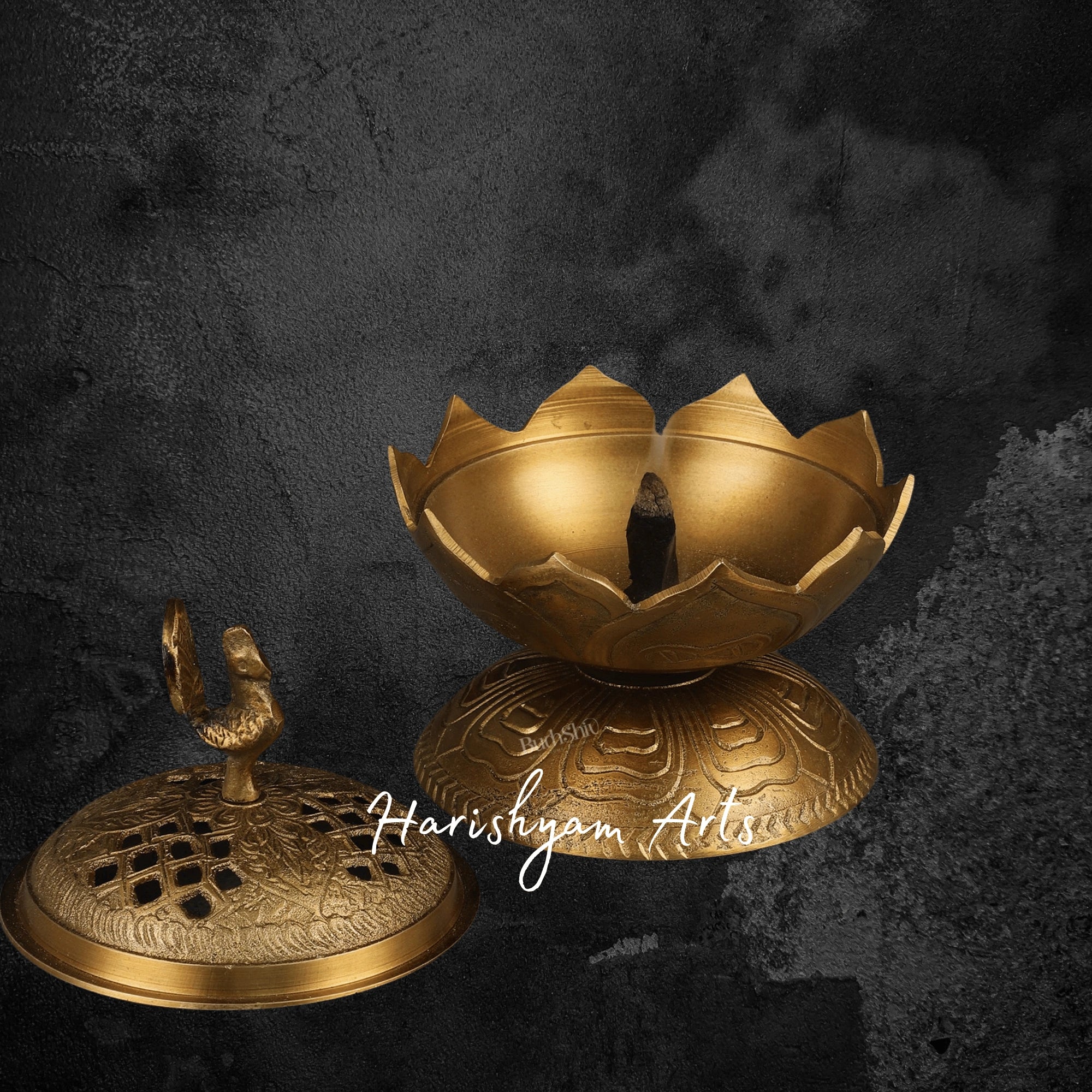 Peacock Shaped Pure Brass Loban Burner for Sacred Aromatherapy