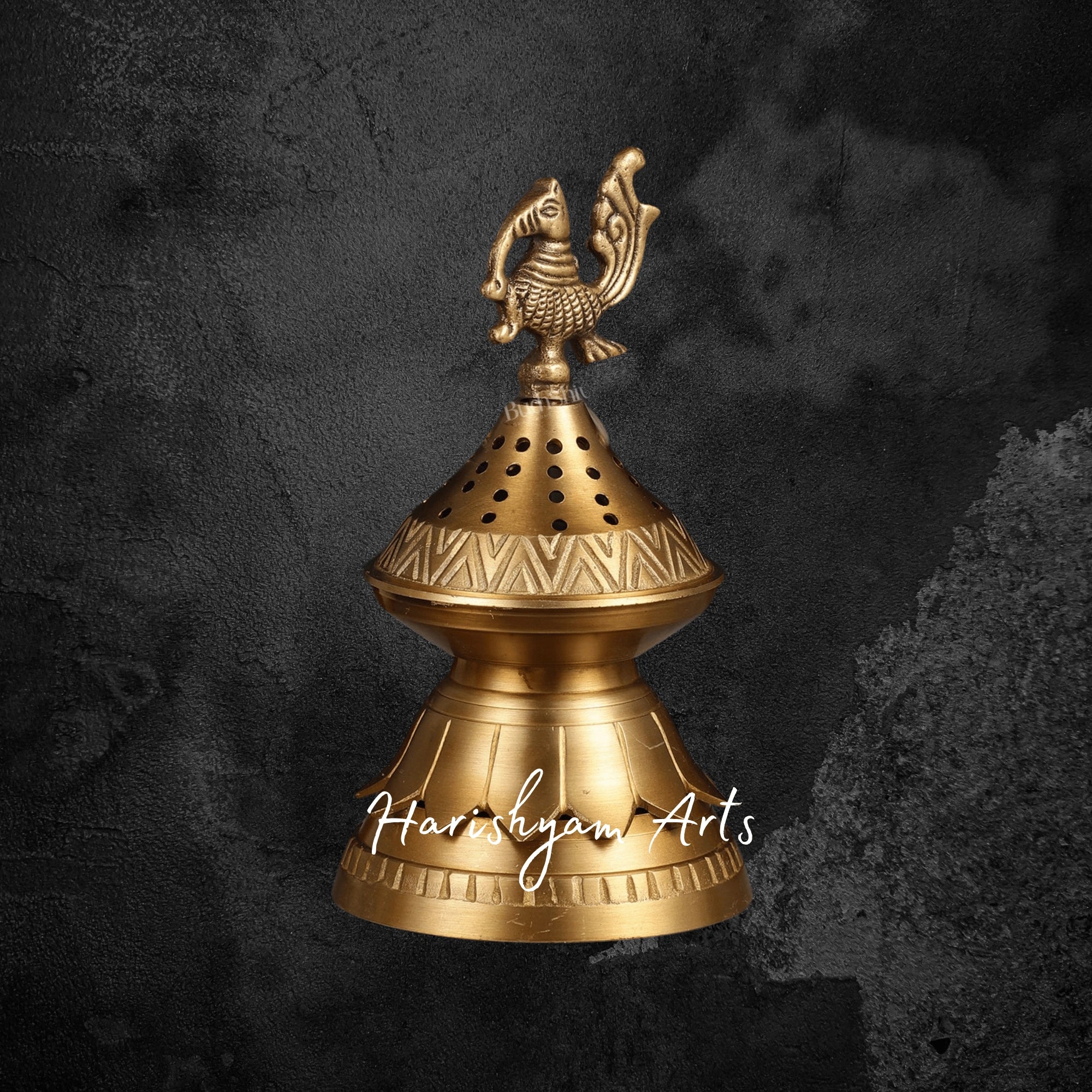 Peacock Style Brass Loban Dhoop Burner for Spiritual Home Ambiance