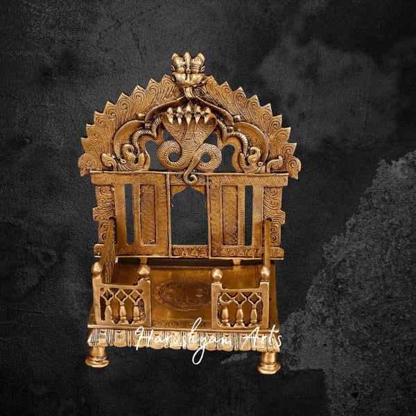 Premium Brass Sheshnag Singhasan with Prabhavali for Temple Setup