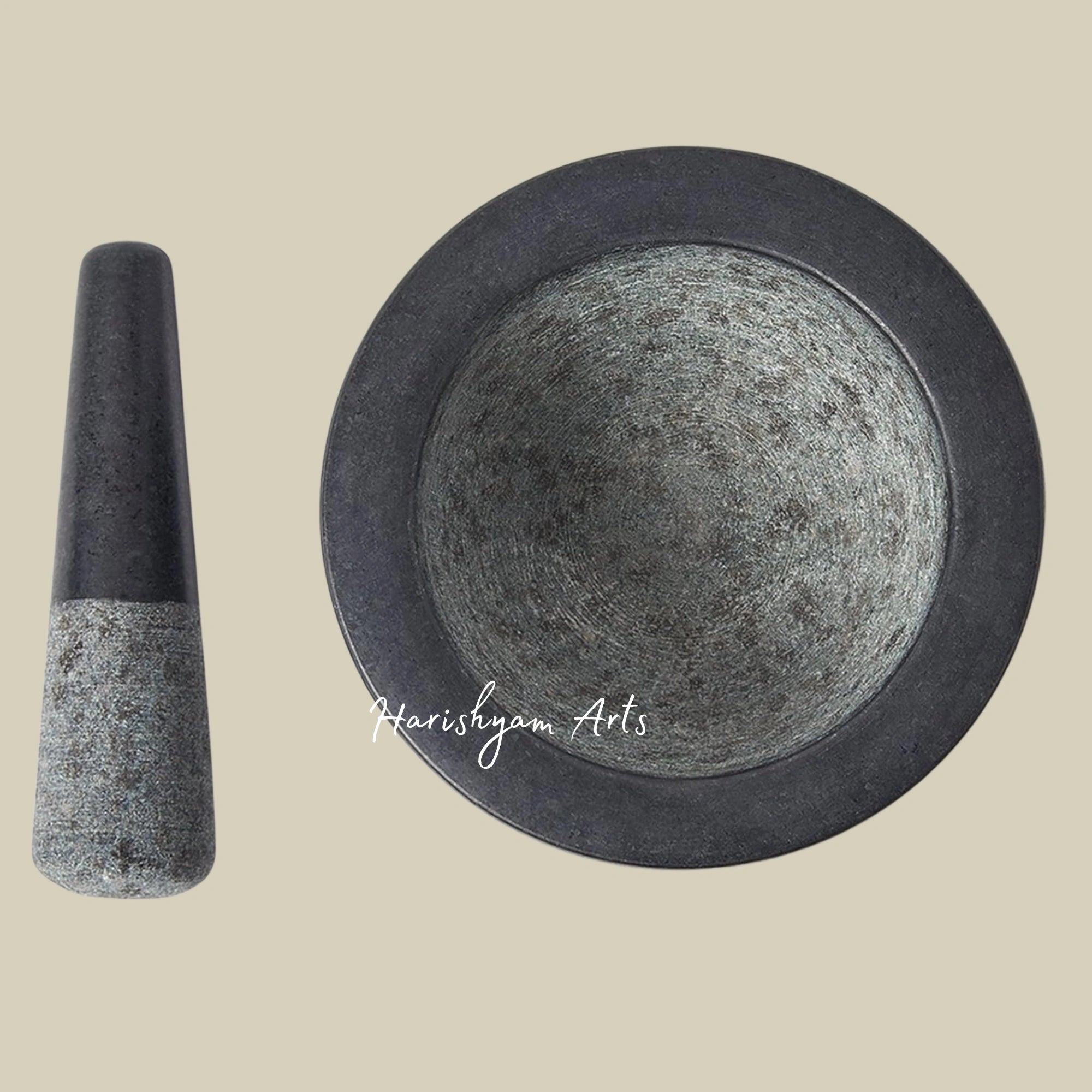 Premium Large Black Mortar & Pestle Set – Ideal for Herbs, Spices & Medicines