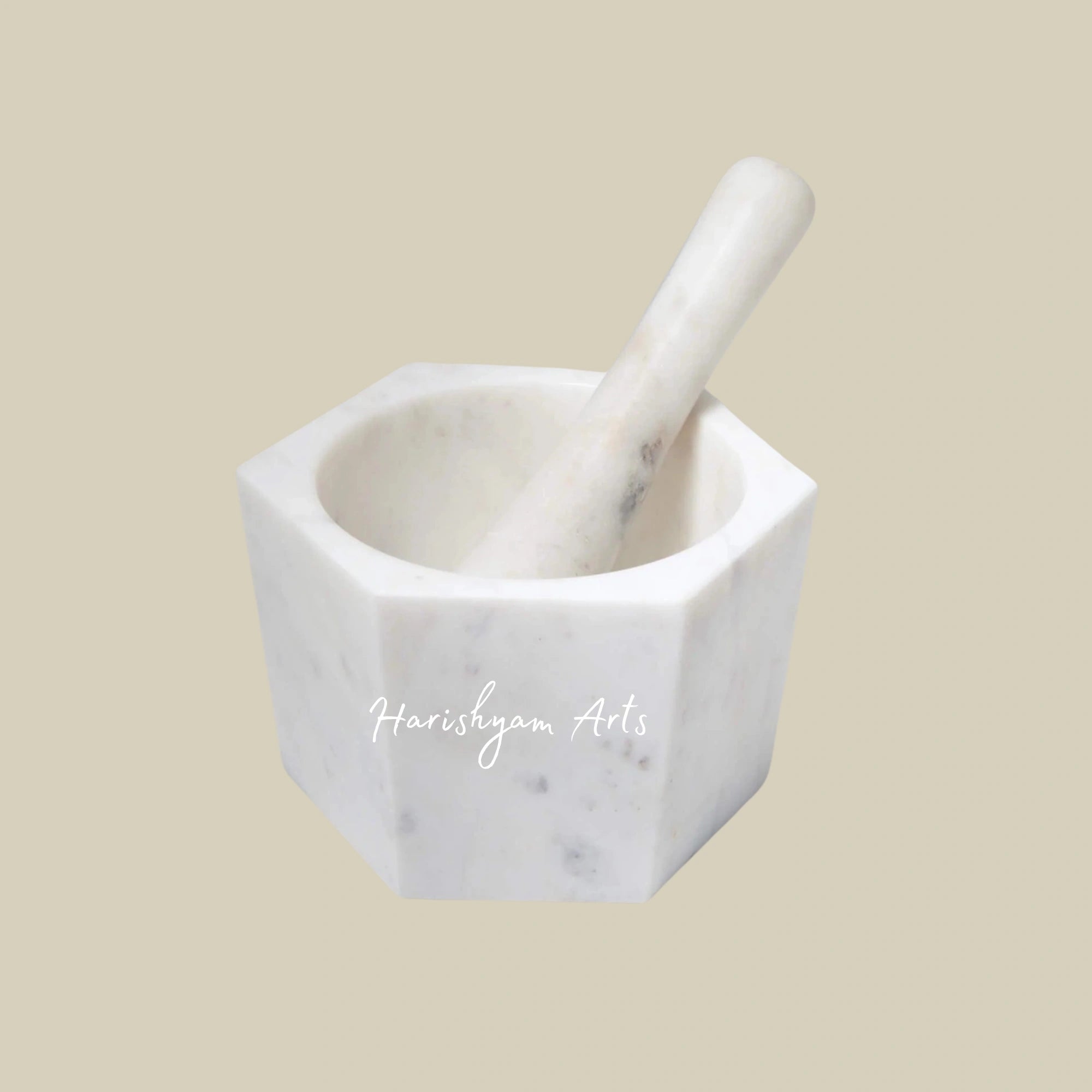 Premium White Marble Mortar & Pestle
