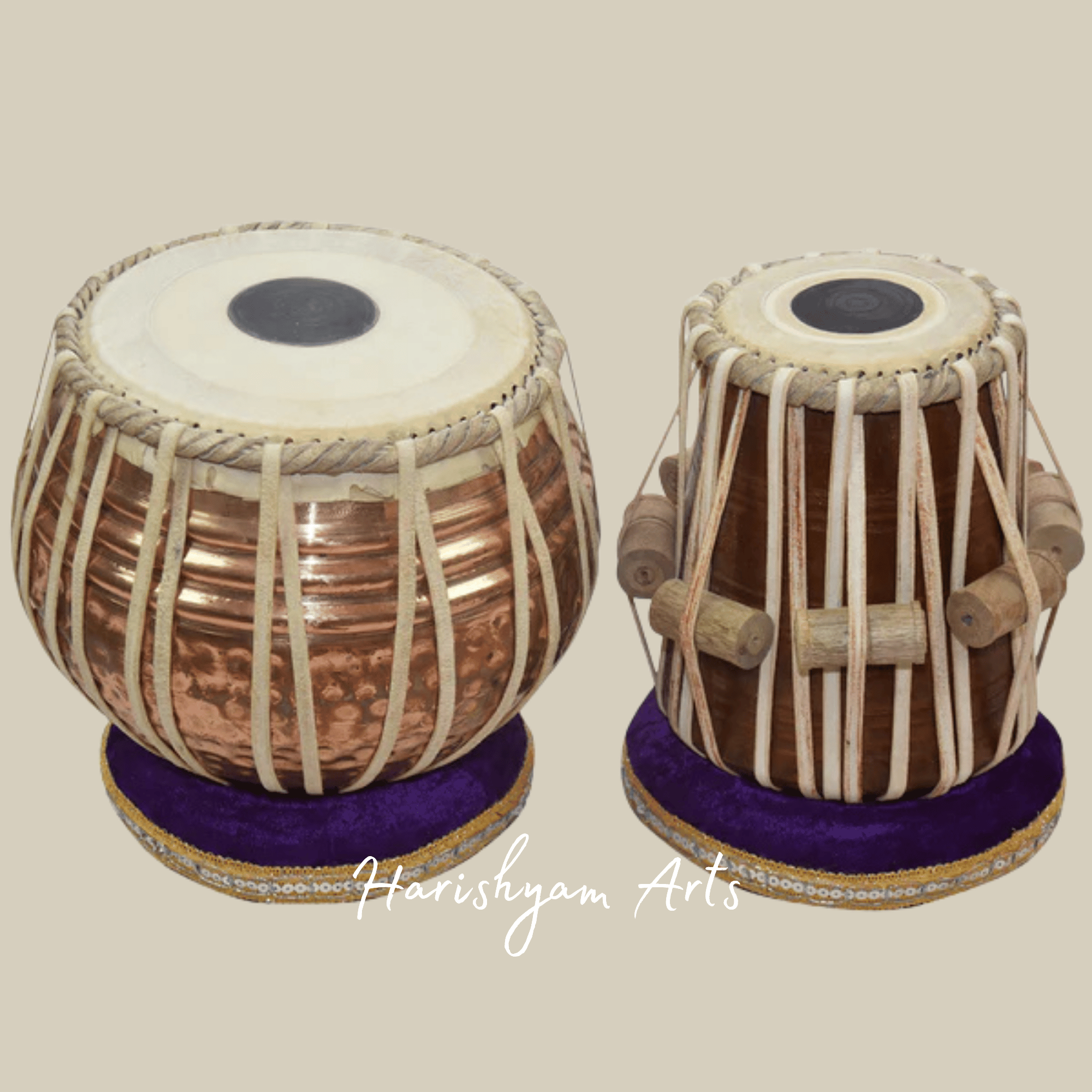 Professional Copper Tabla Set with Handcrafted Drum Pair for Musicians
