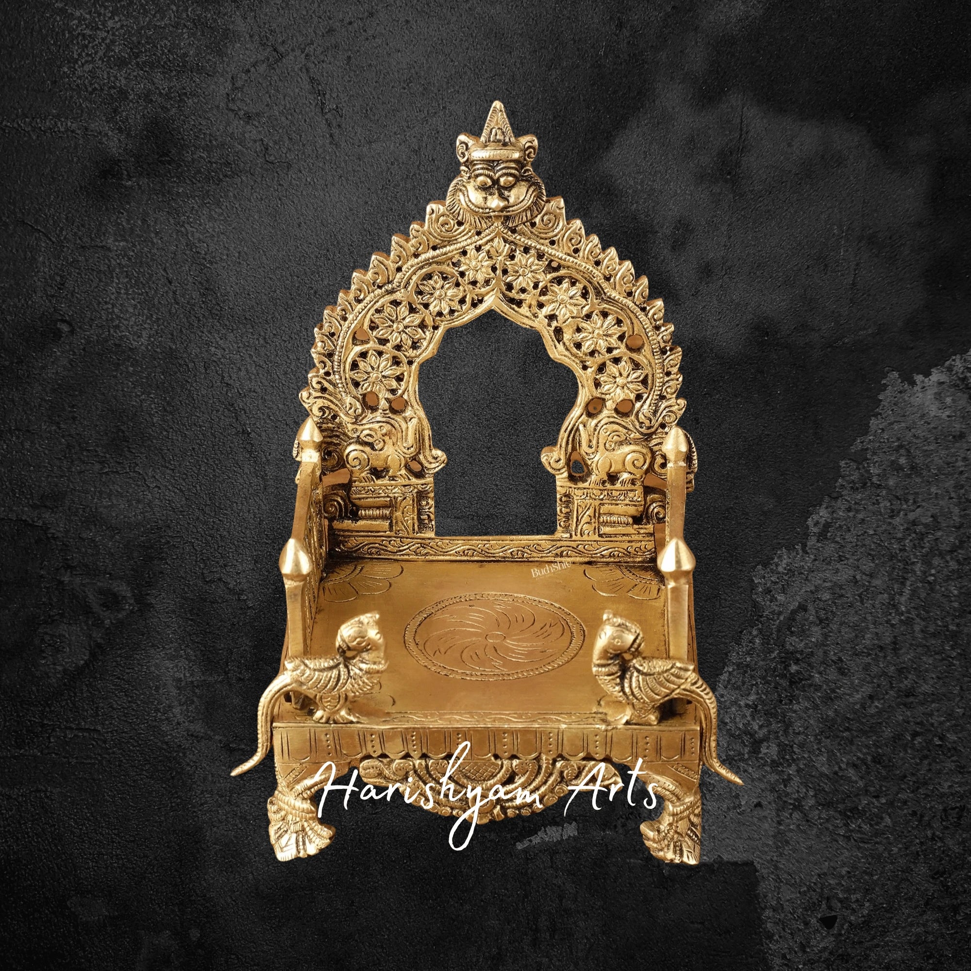 Pure Brass Peeta Throne for Hindu God Idols in Pooja Room