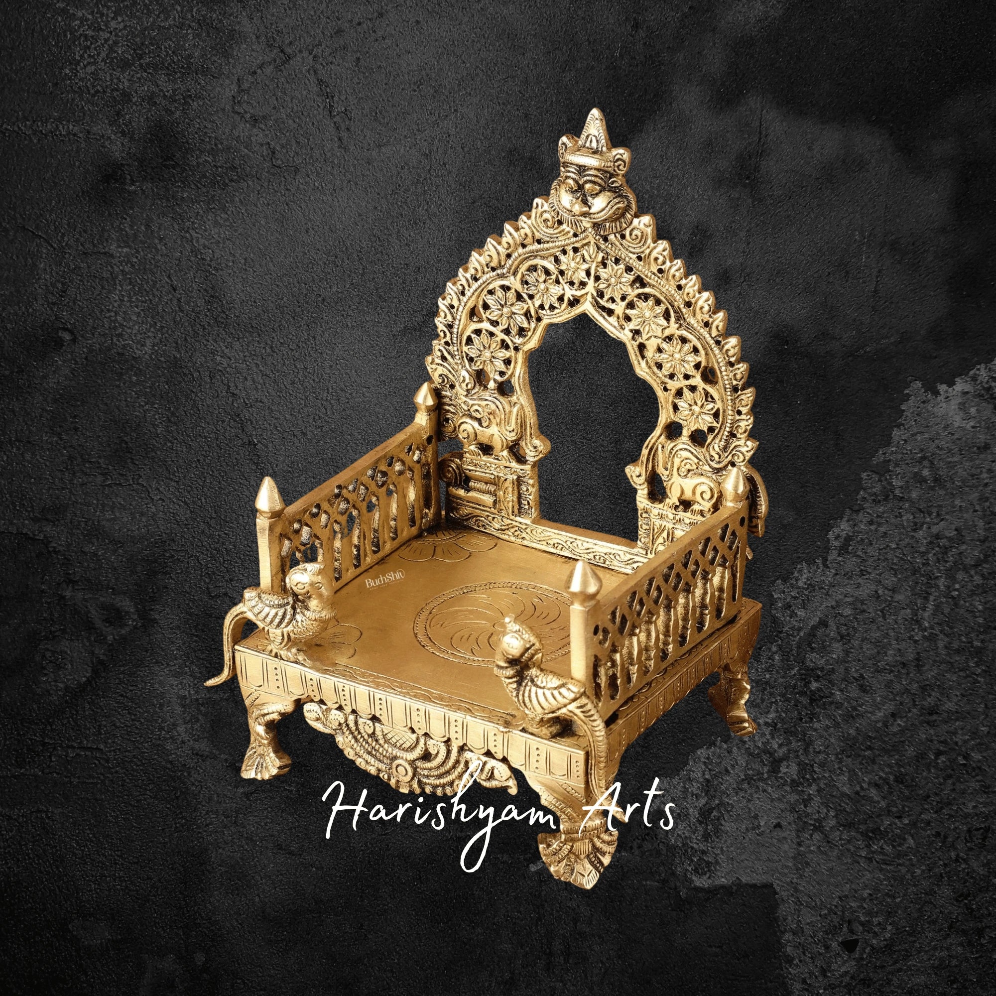 Pure Brass Peeta Throne for Hindu God Idols in Pooja Room