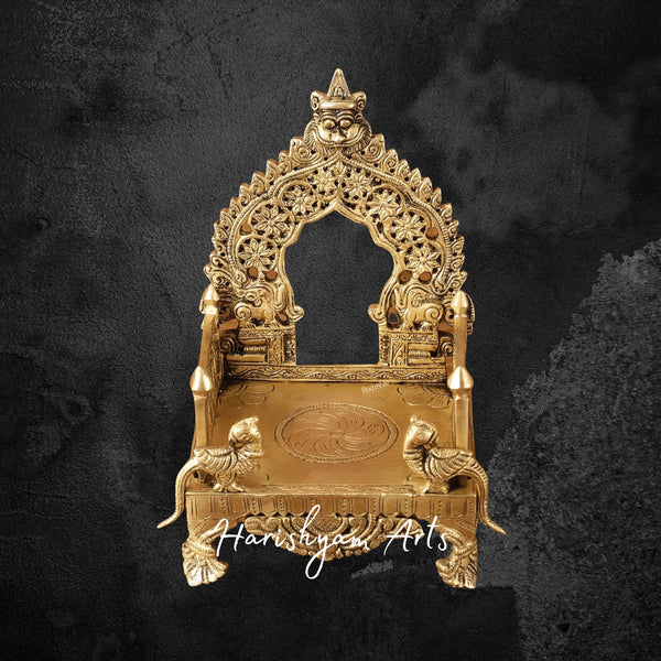 Pure Brass Peeta Throne for Hindu God Idols in Pooja Room
