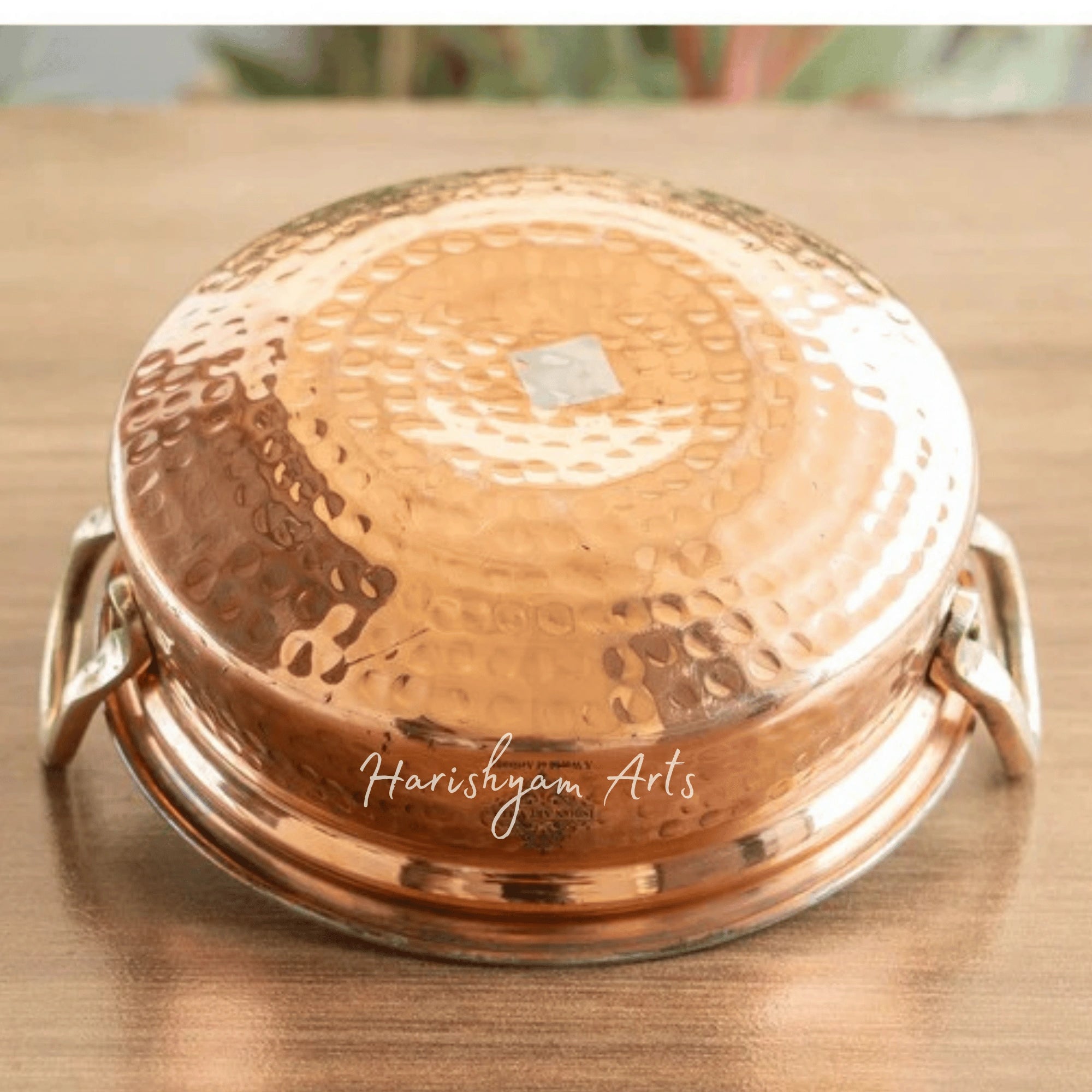 Pure Copper Handi with Handle and Tin Lined Interior in Hammered Finish