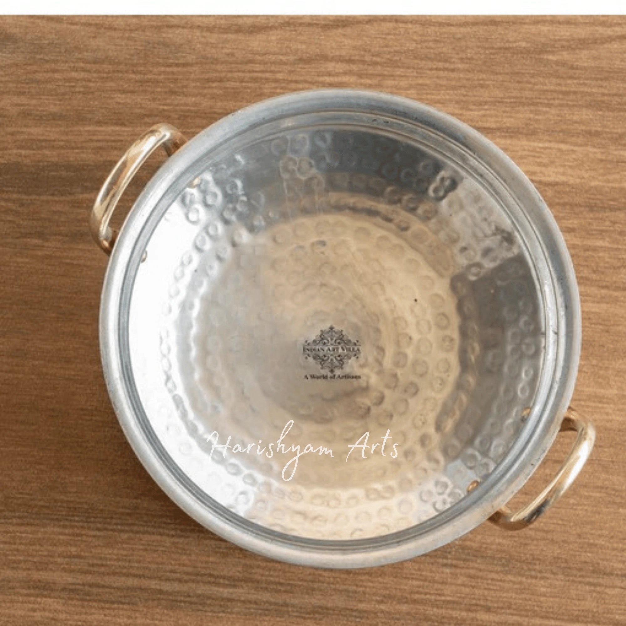 Pure Copper Handi with Handle and Tin Lined Interior in Hammered Finish