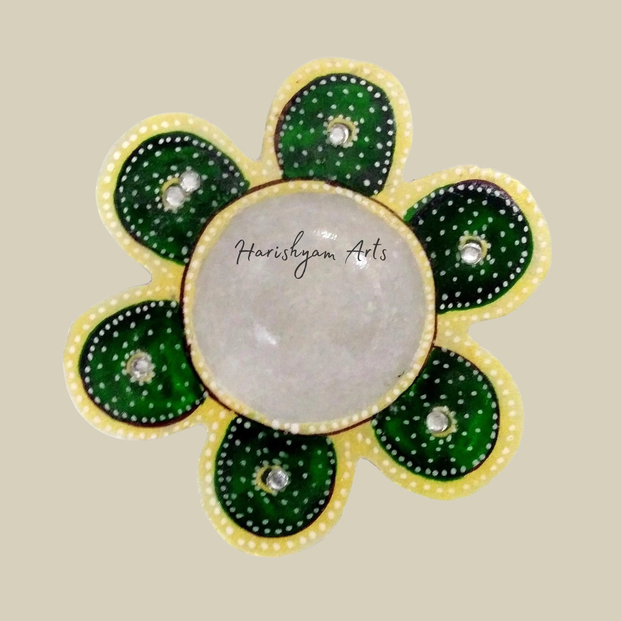 Radiant Marble Flower Diya Oil Lamp for Temple Décor1