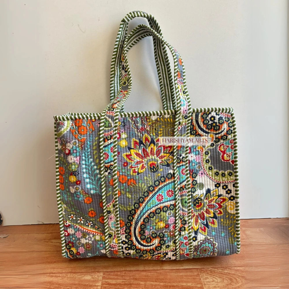 Rangriti Bloom Quilted Tote Bag