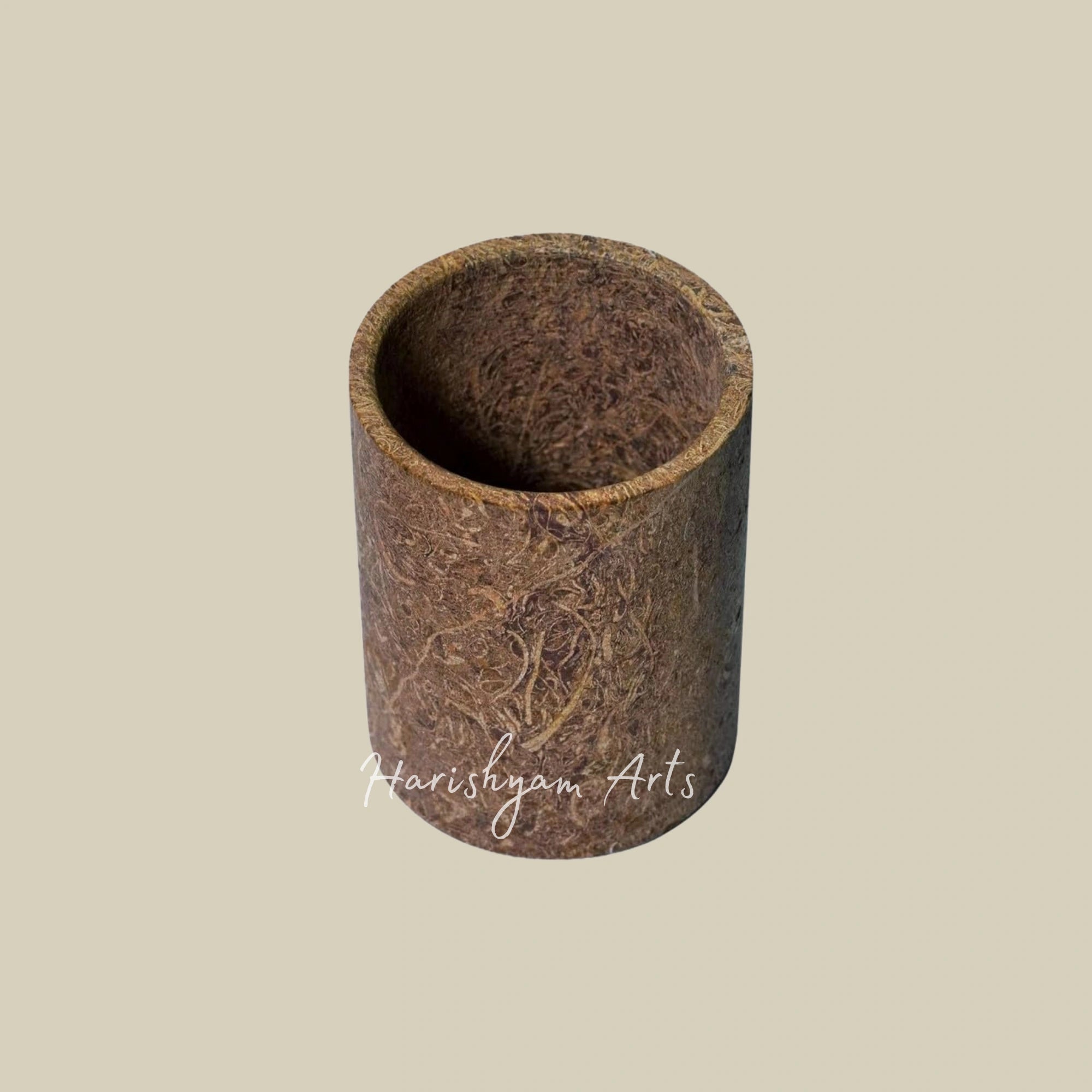 Raw Unpolished Desert Rock Drinkware Artisan Crafted Jaisalmer Habur Stone Tumbler Set 350ml