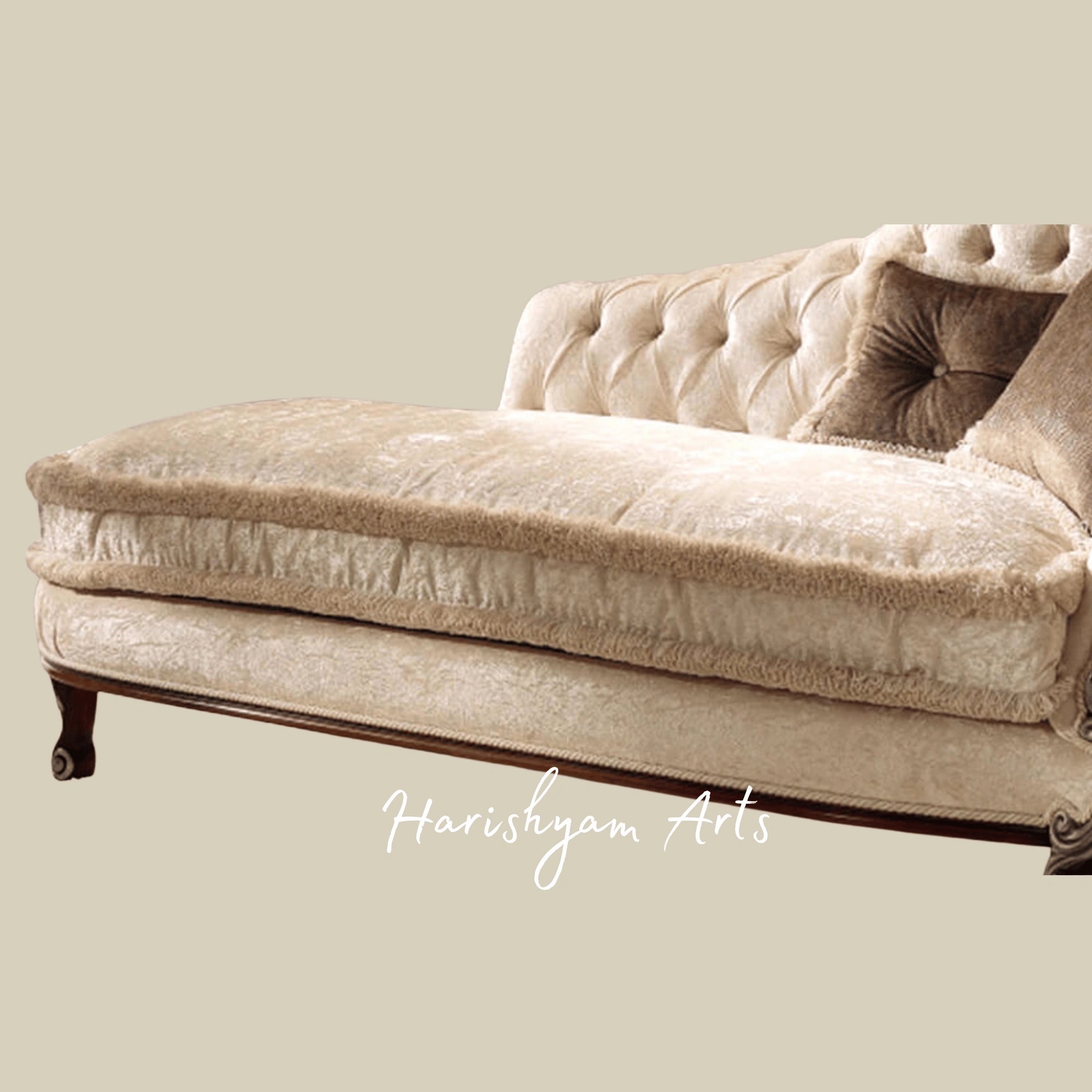 Regal Charm Upholstered Chaise Sofa with Timeless Royal Appeal3