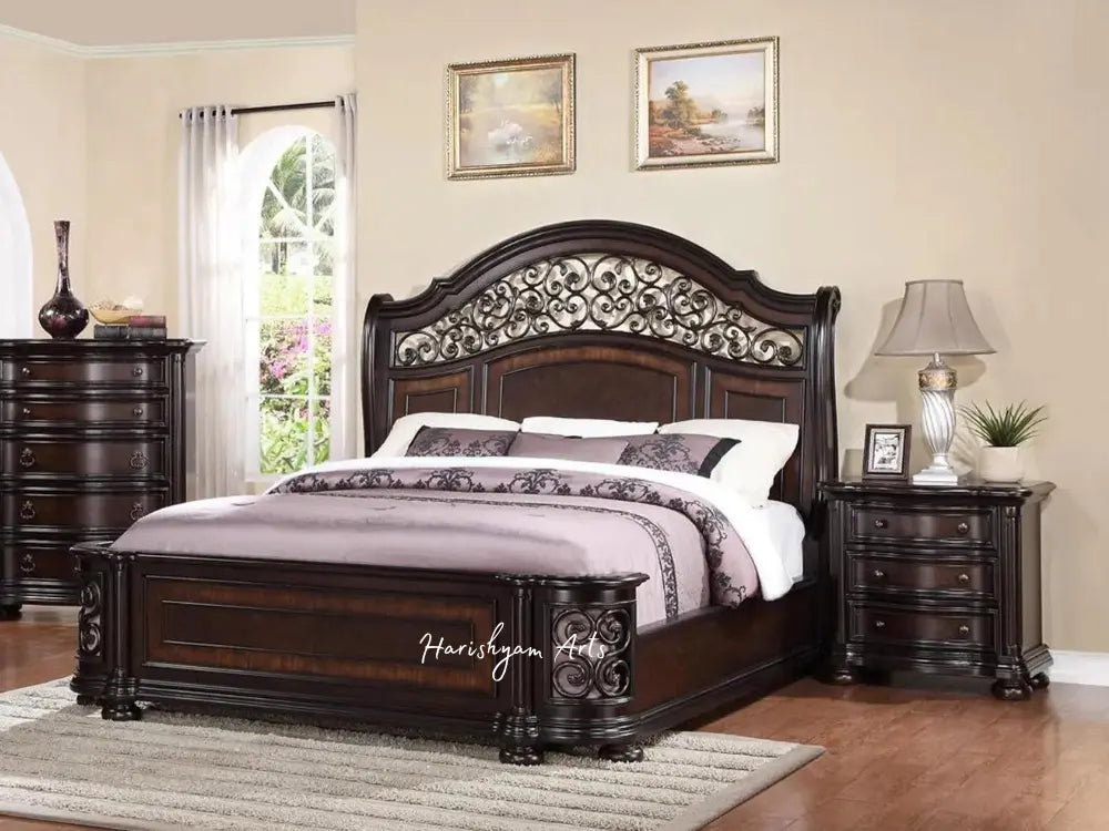 Rich Espresso 3-Piece Queen Solid Hardwood Bedroom Set