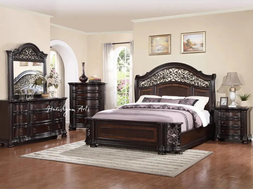 Rich Espresso 3-Piece Queen Solid Hardwood Bedroom Set