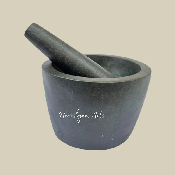 Round-Shaped Large Stone Mortar & Pestle