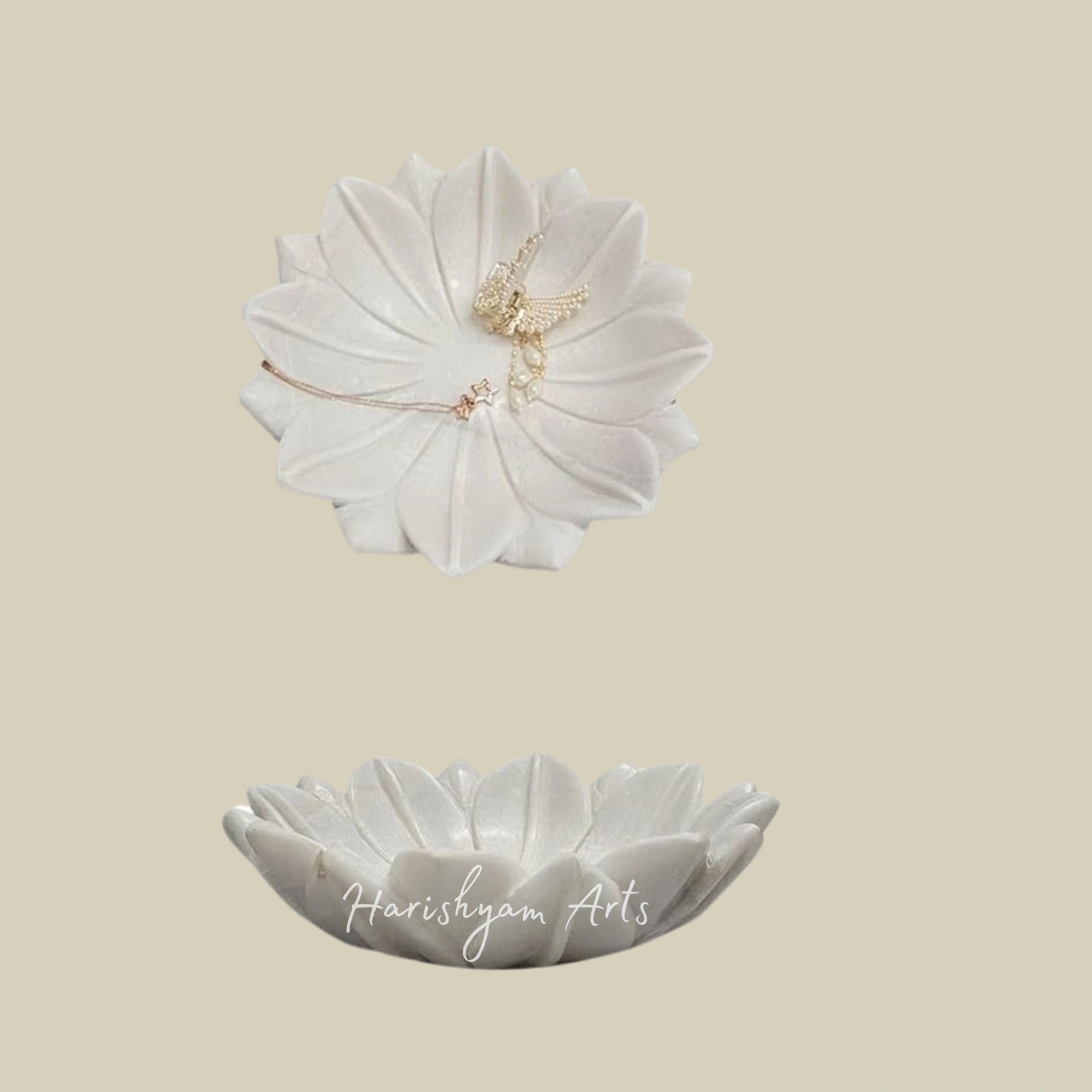 Round Marble Urli Bowl with Leafy Design for Home Décor2