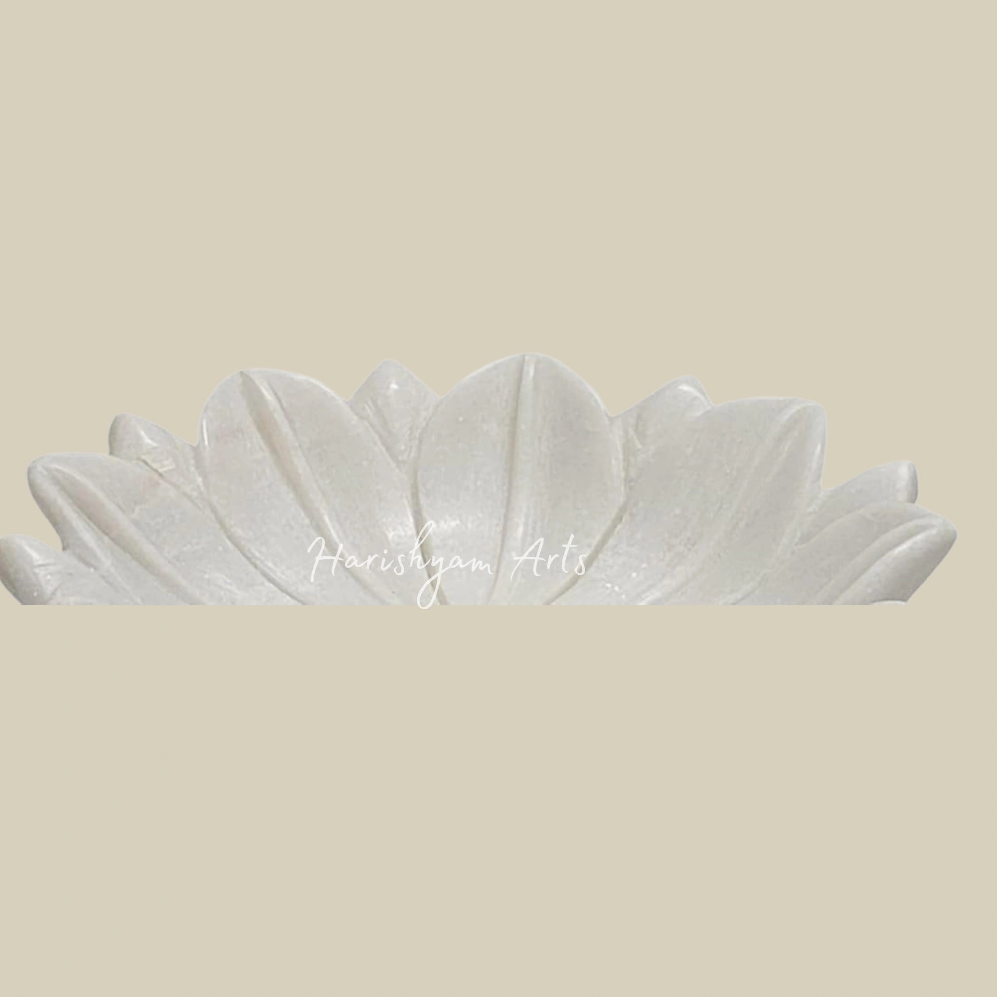 Round Marble Urli Bowl with Leafy Design for Home Décor3