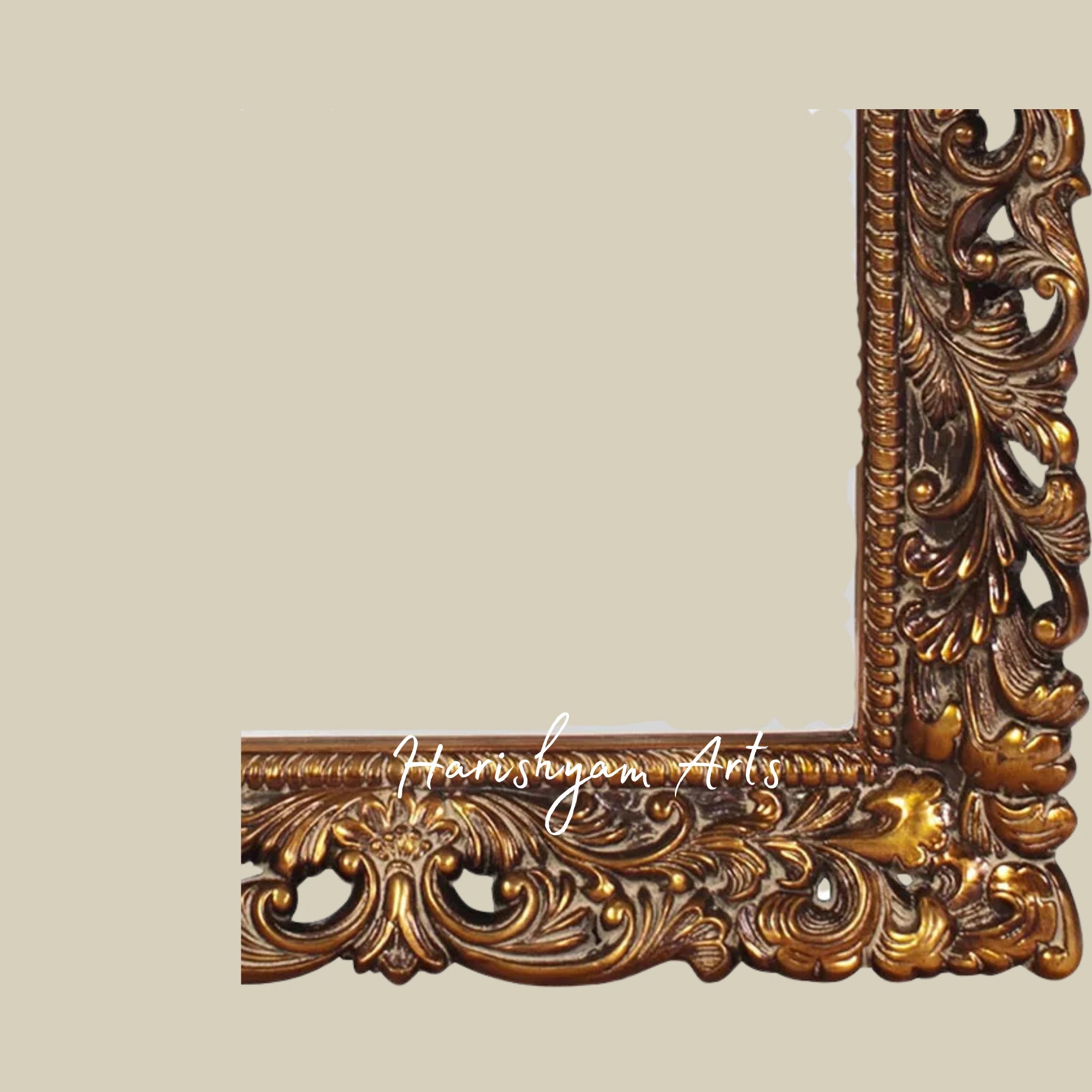 Royal Hand-Carved Wooden Mirror Frame