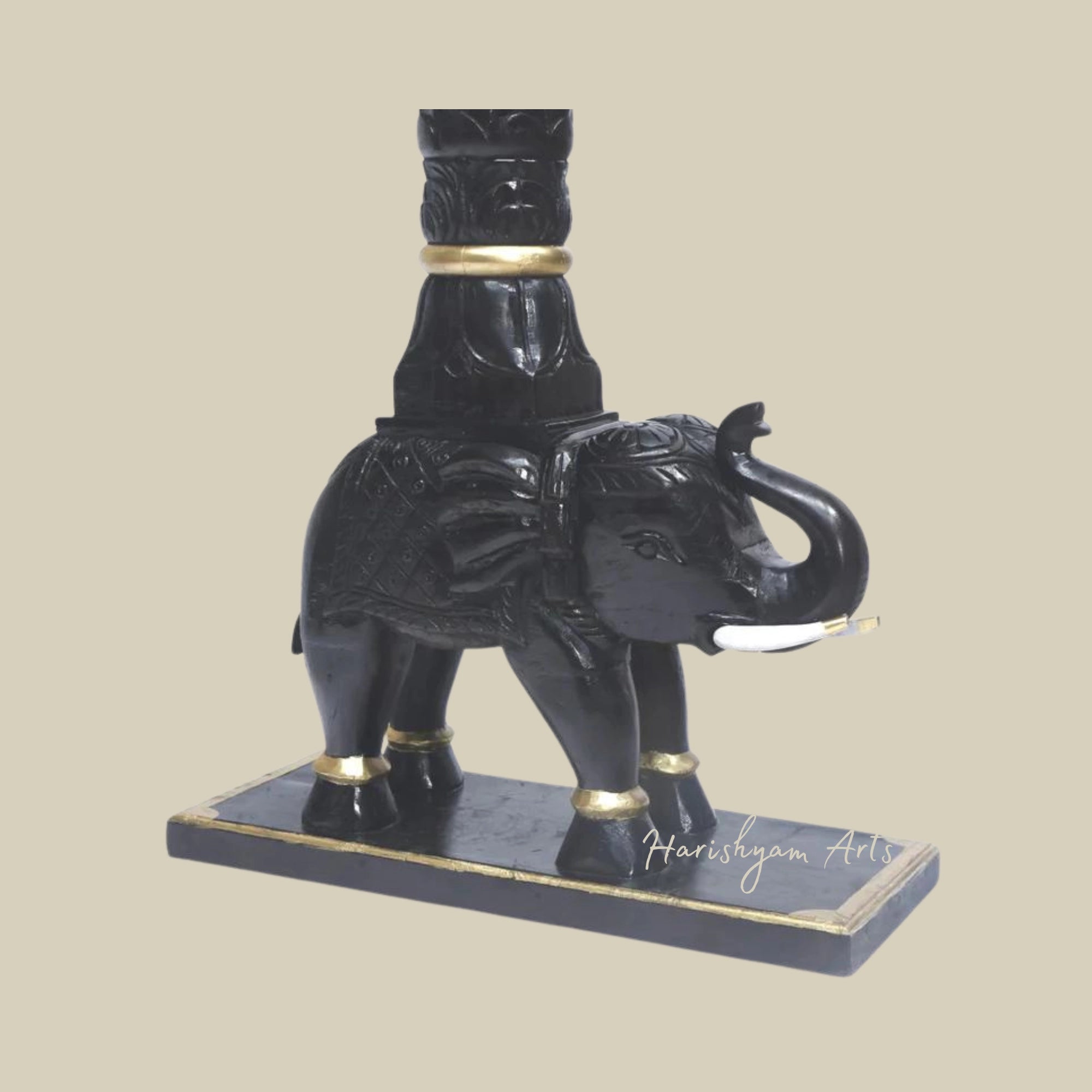 Royal Carved Elephants Jhula in Teak Wood2