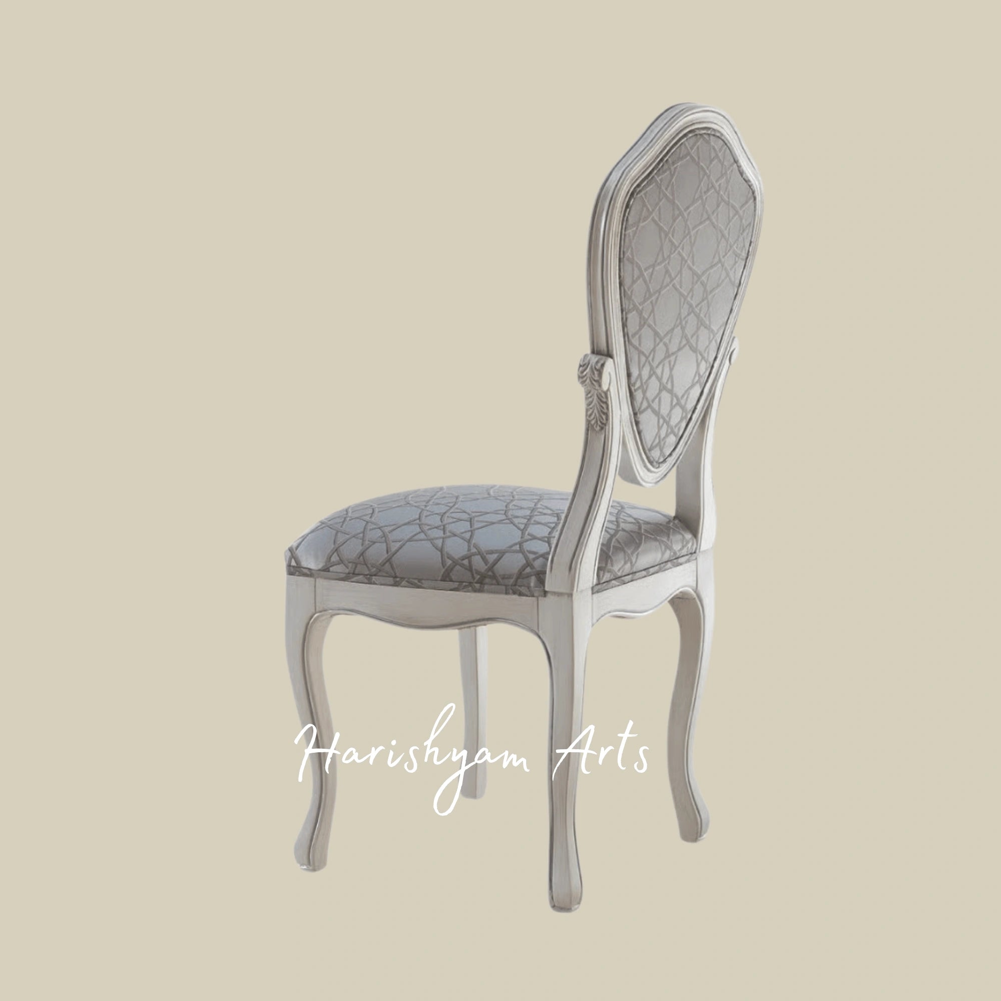 Silver Elegance Dining Chair with Diamond Upholstery2