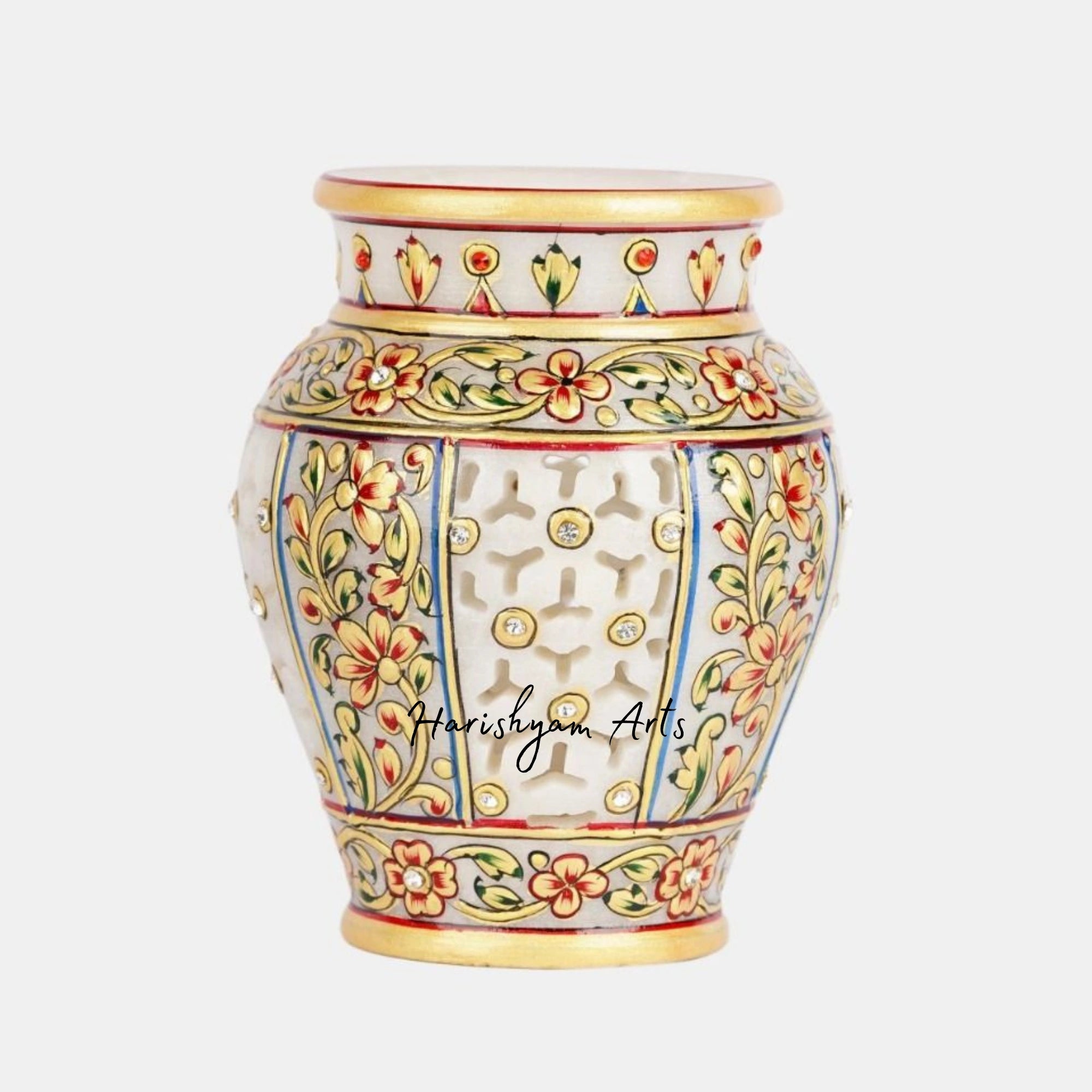 Single Marble Vase with Intricate Meenakari Artwork1