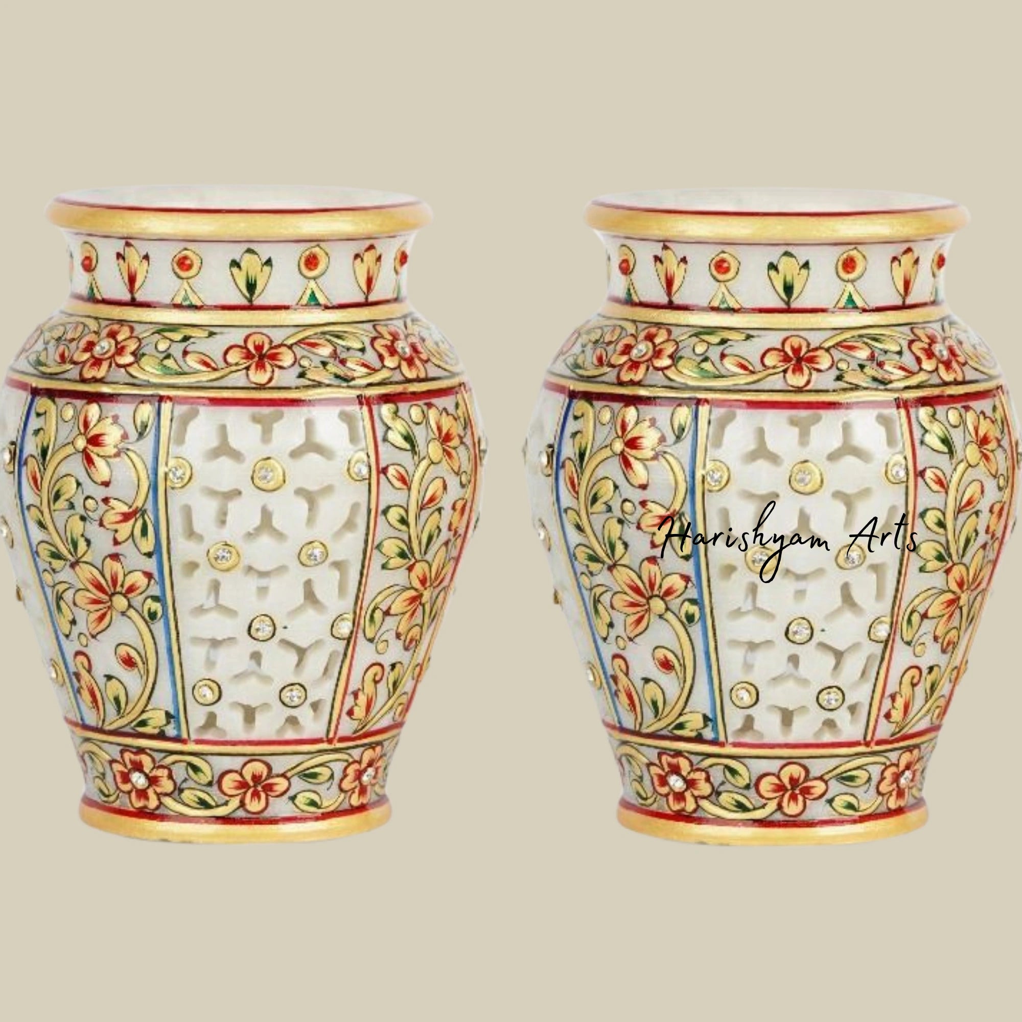 Single Marble Vase with Intricate Meenakari Artwork2