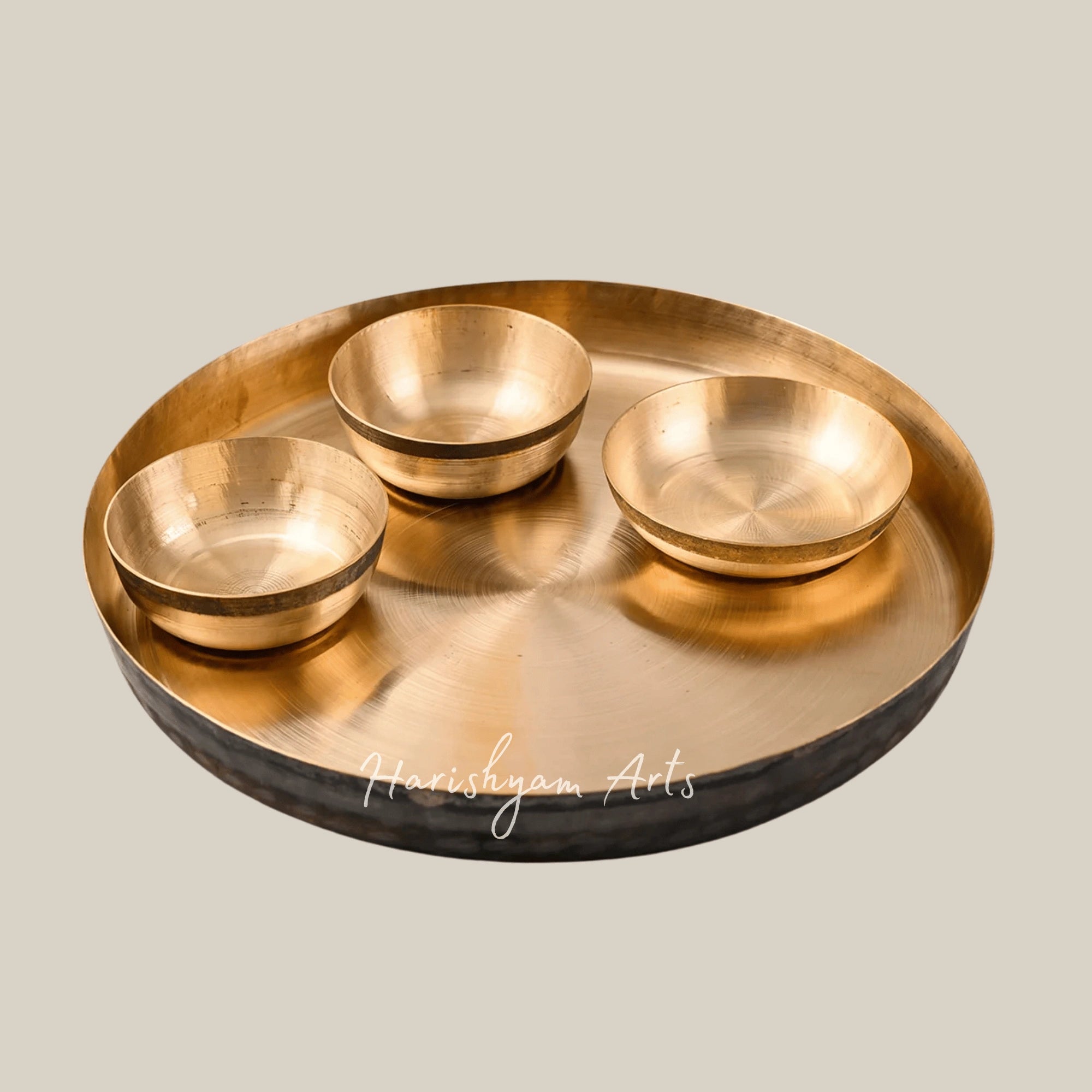 Six Piece Kansa Thali Set for Complete Traditional Indian Dining