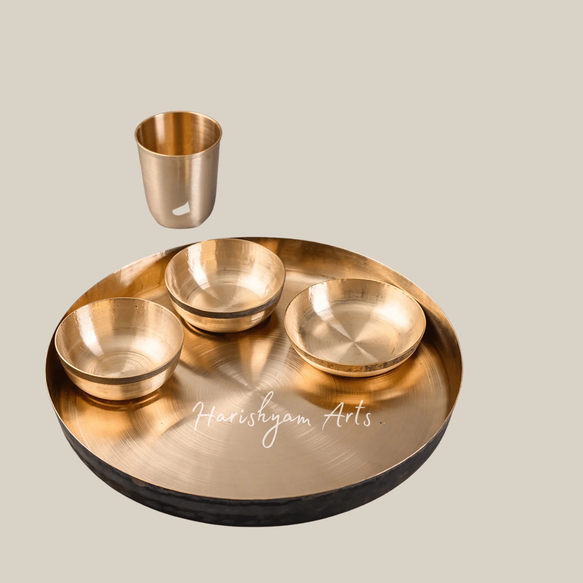 Six Piece Kansa Thali Set for Complete Traditional Indian Dining