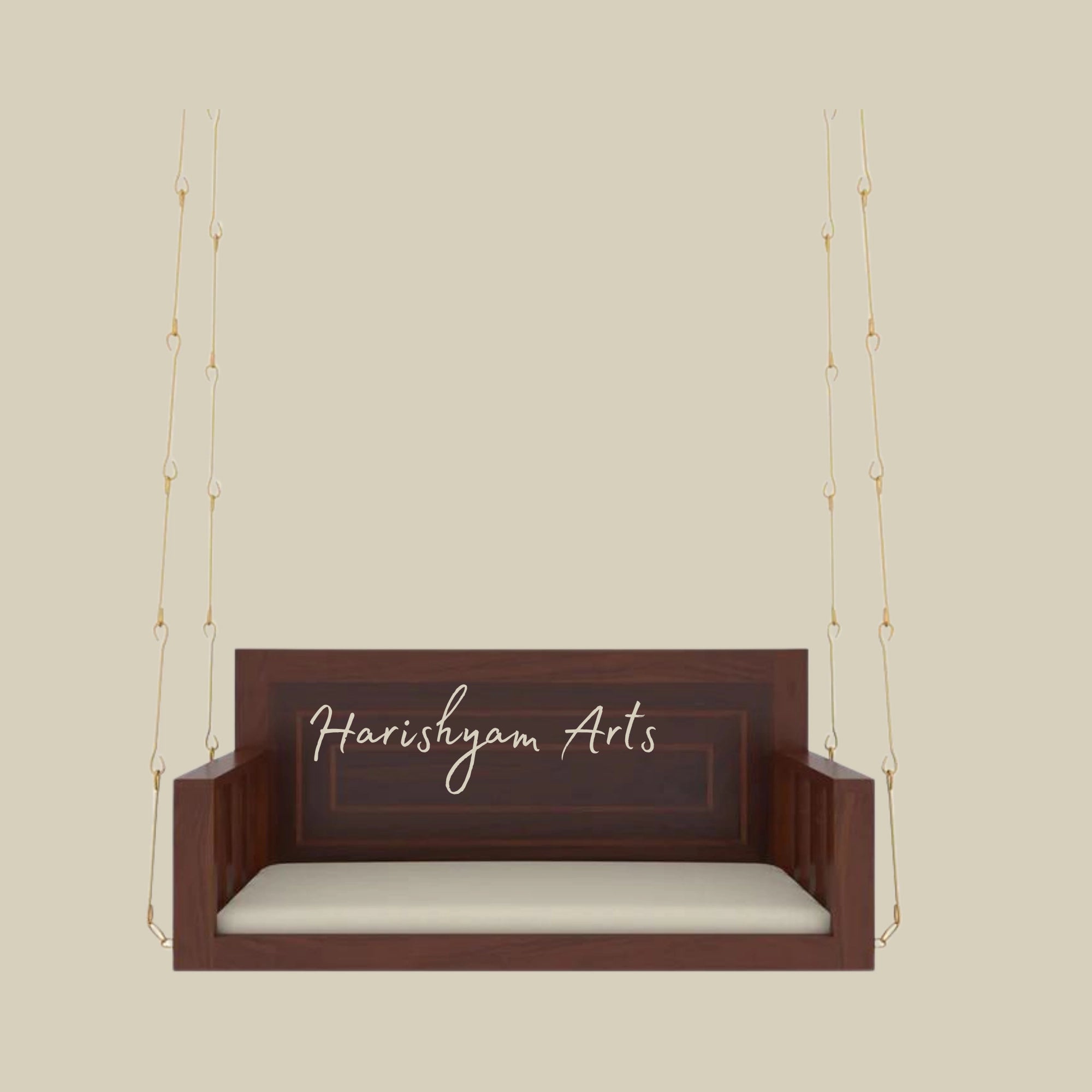 Southern Western Dark Finished Traditional Indoor Wooden Swing1