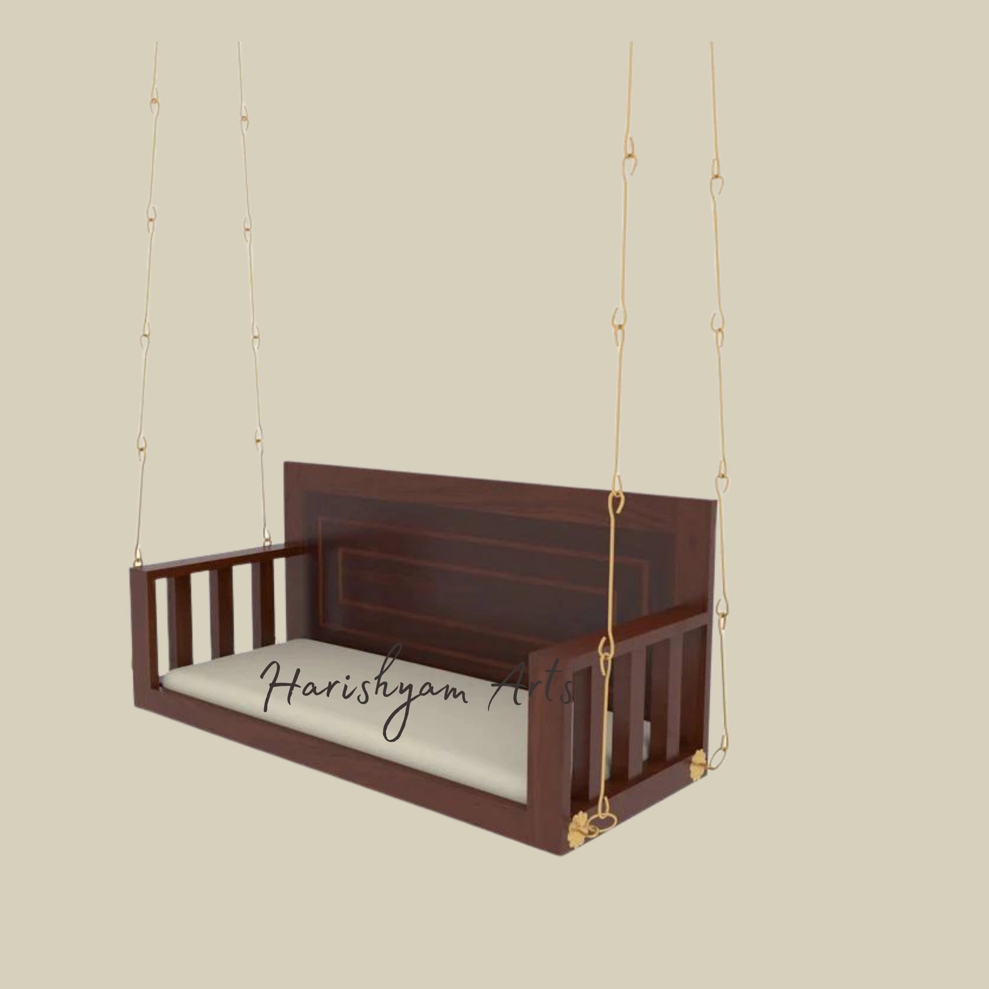 Southern Western Dark Finished Traditional Indoor Wooden Swing3