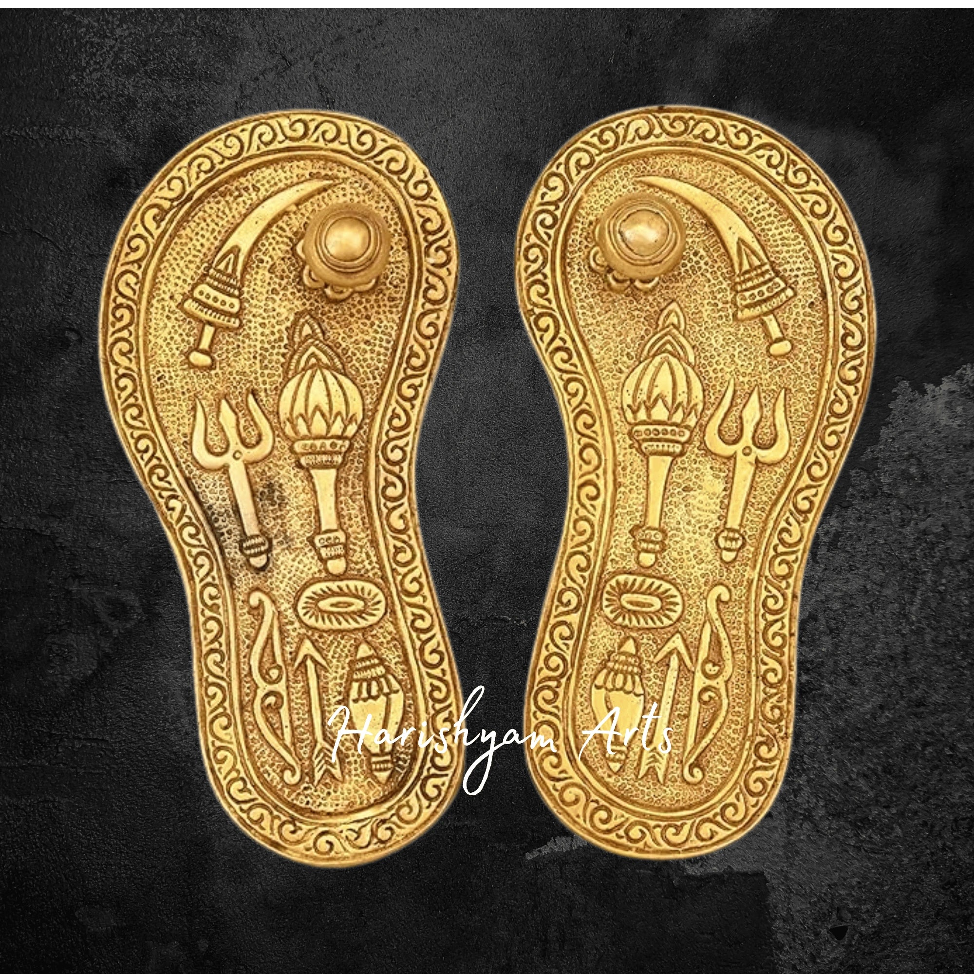 Spiritual Brass Charan Paduka Khadau for Daily Worship