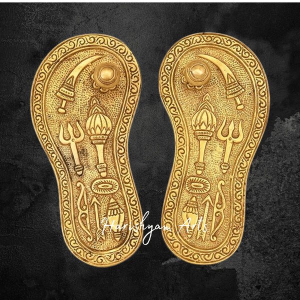 Spiritual Brass Charan Paduka Khadau for Daily Worship